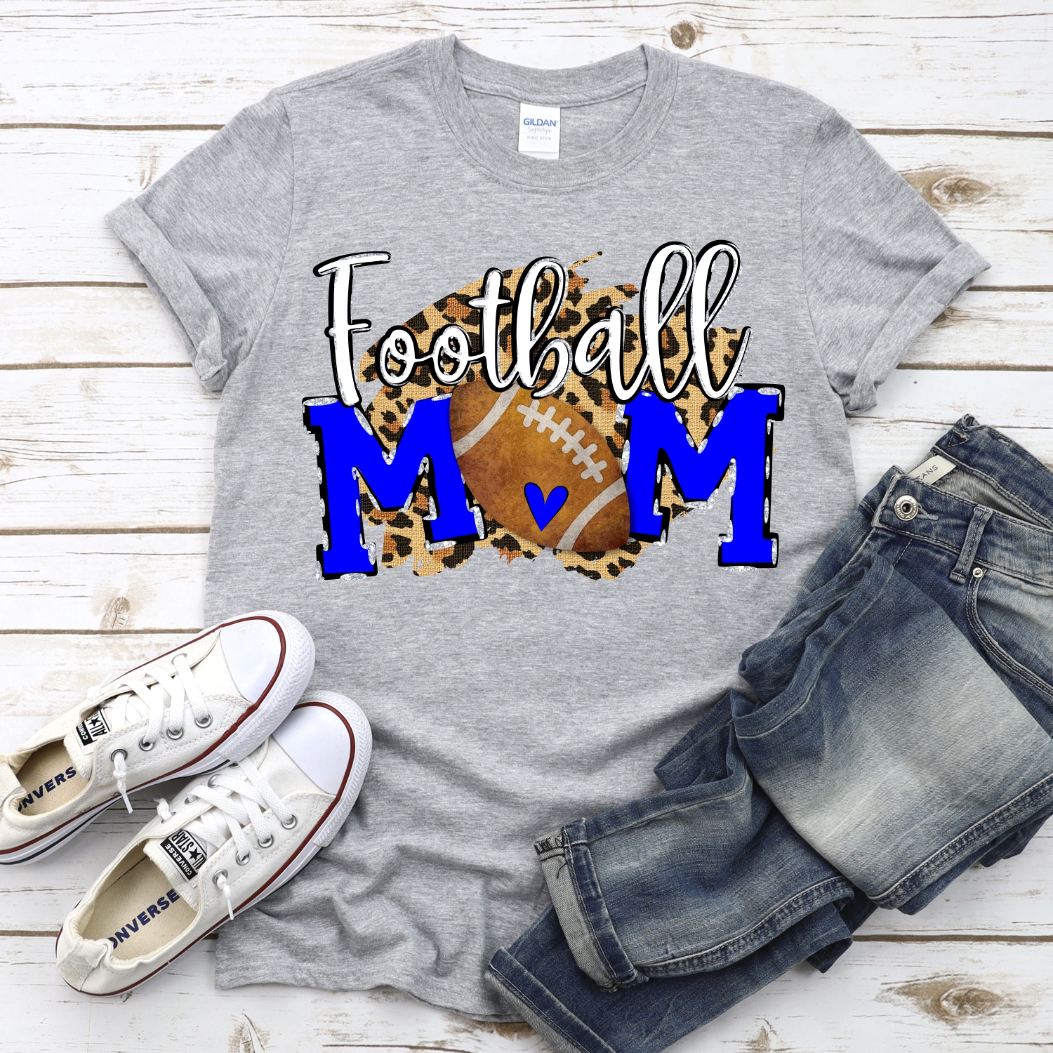 CUSTOM Football Mom ball O on leopard *DTF* Transfer - Image 2