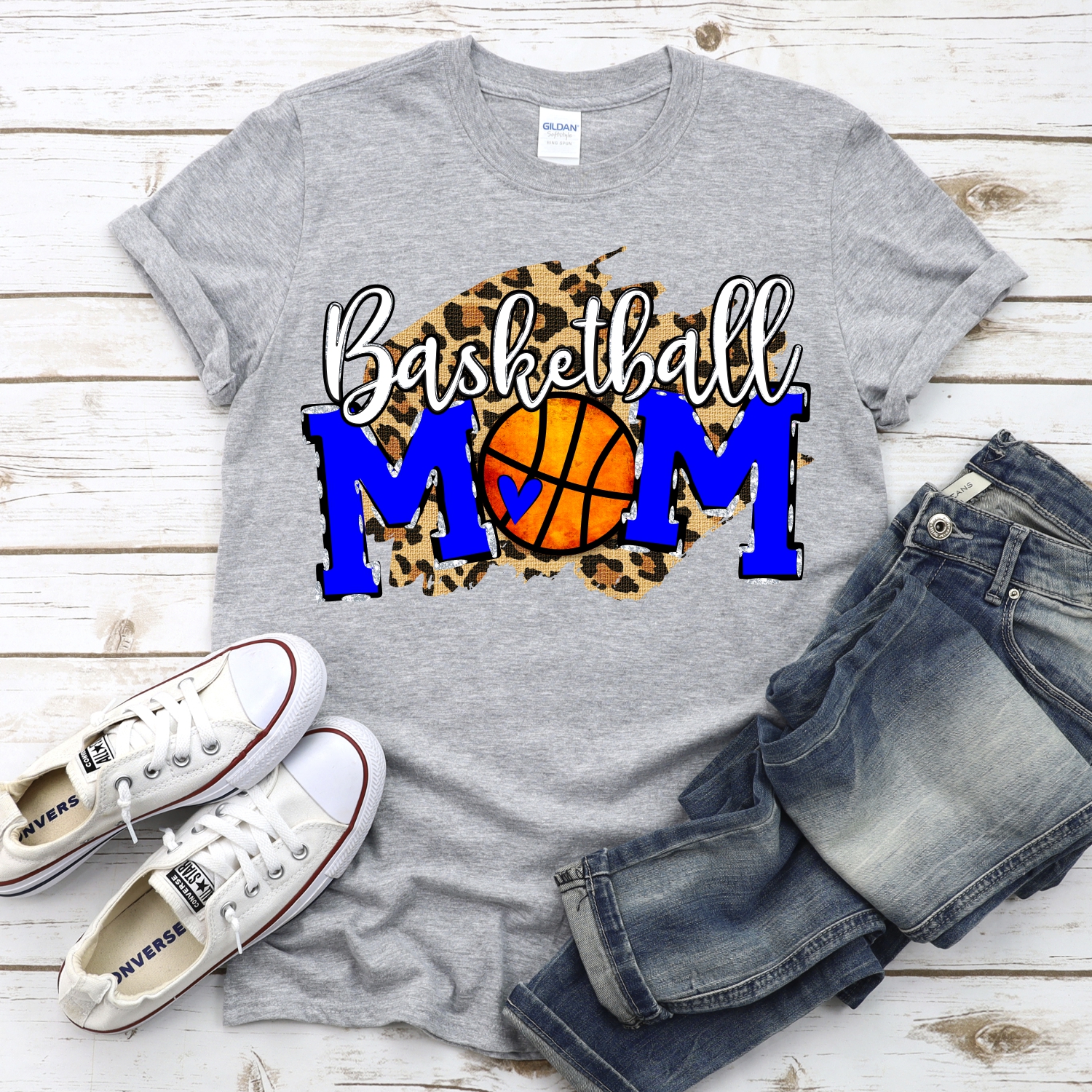 CUSTOM Basketball Mom ball O on Leopard *DTF* Transfer - Image 2