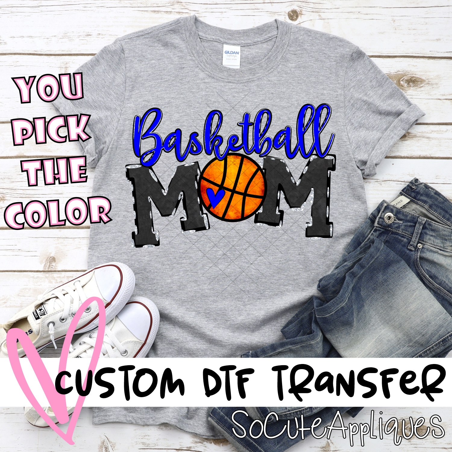 CUSTOM  Basketball Mom words ball O *DTF* Transfer