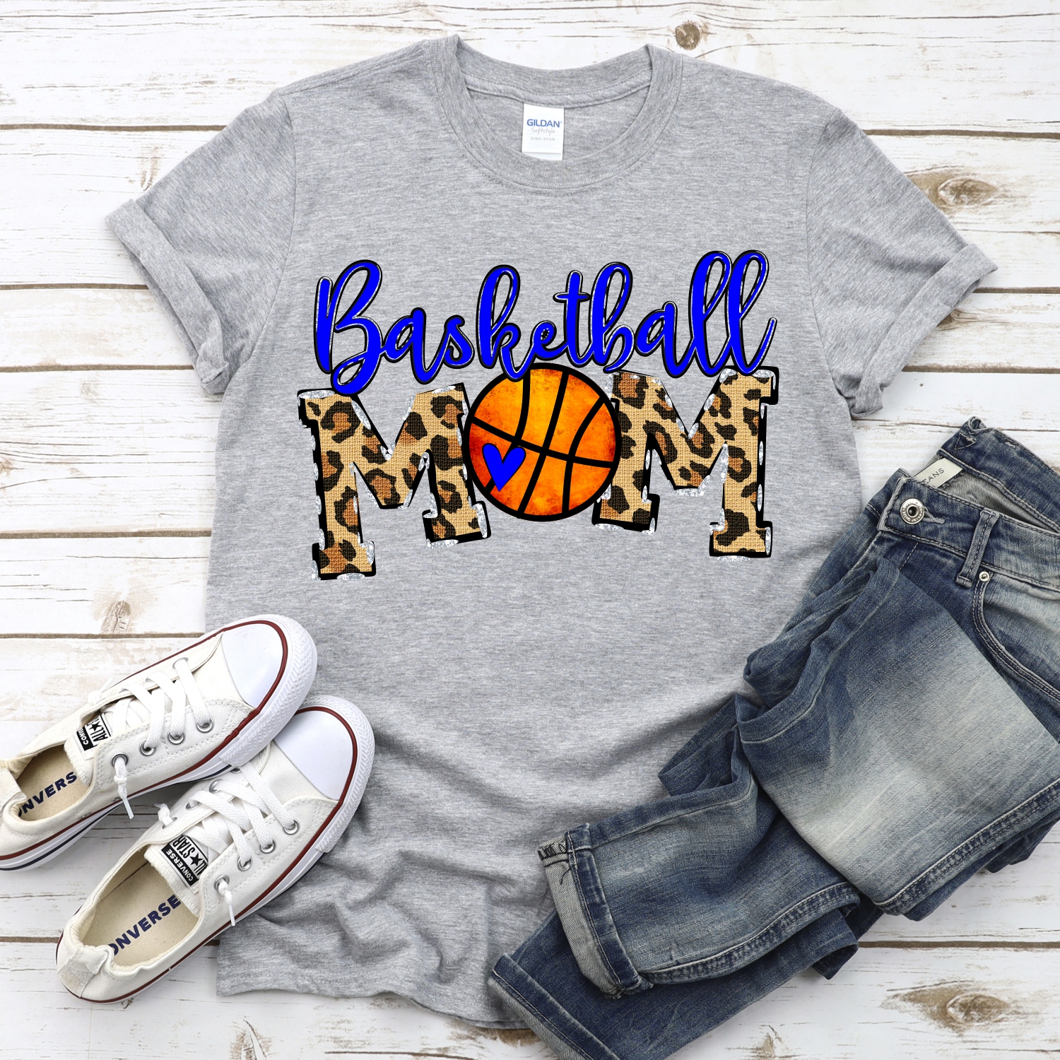 CUSTOM Basketball Mom leopard words ball O *DTF* Transfer - Image 2