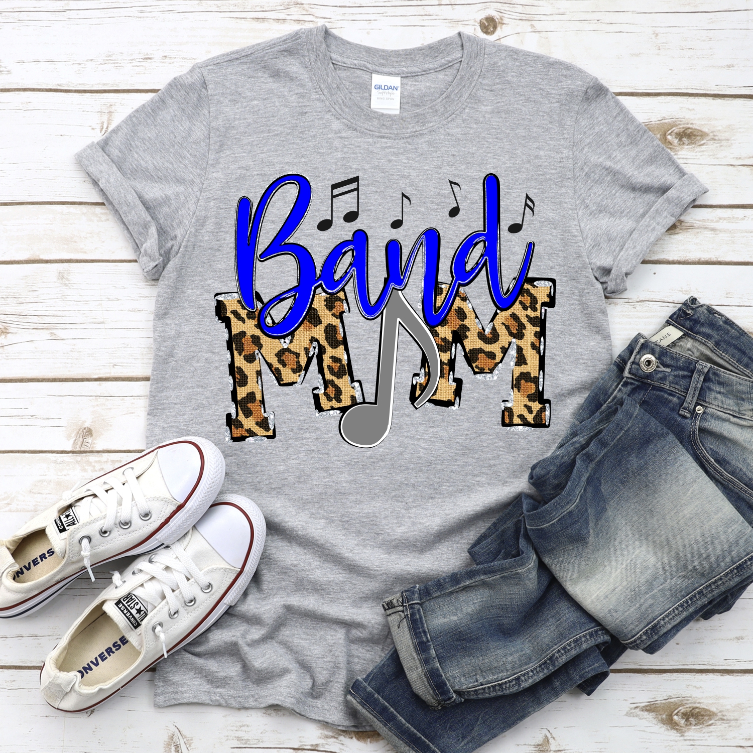 CUSTOM Band Mom leopard words music note O *DTF* Transfer - Image 2
