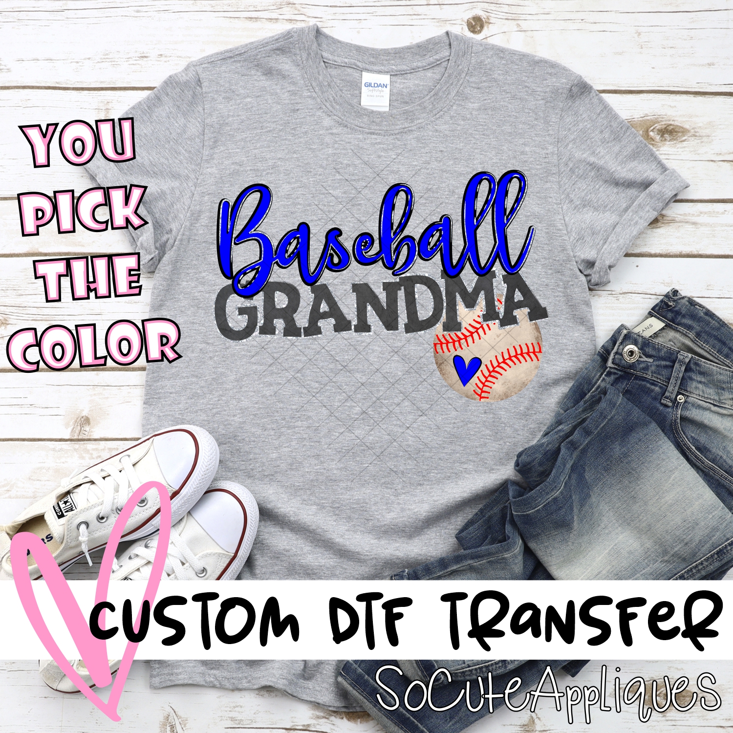 CUSTOM  Baseball grandma ball *DTF* Transfer