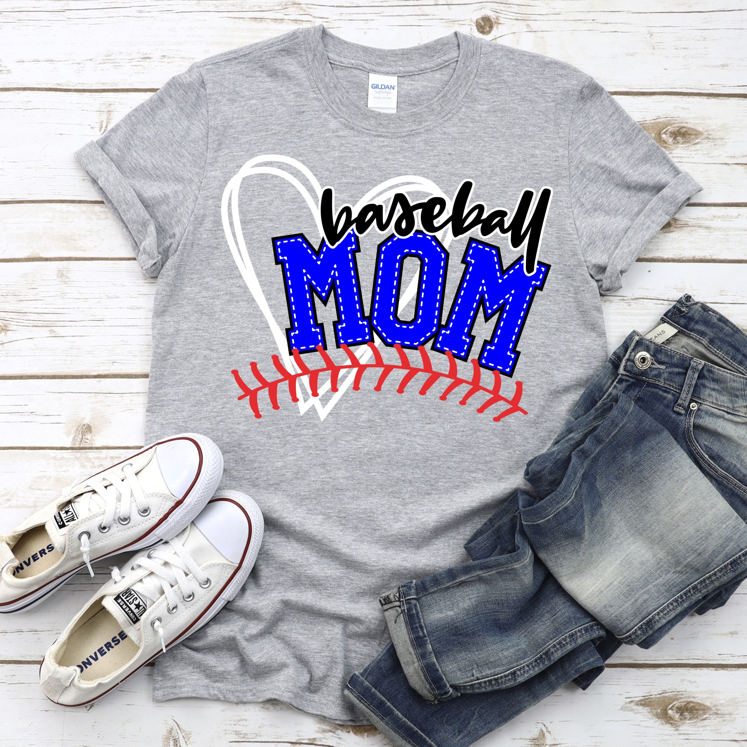 CUSTOM Baseball mom heart *DTF* Transfer - Image 2