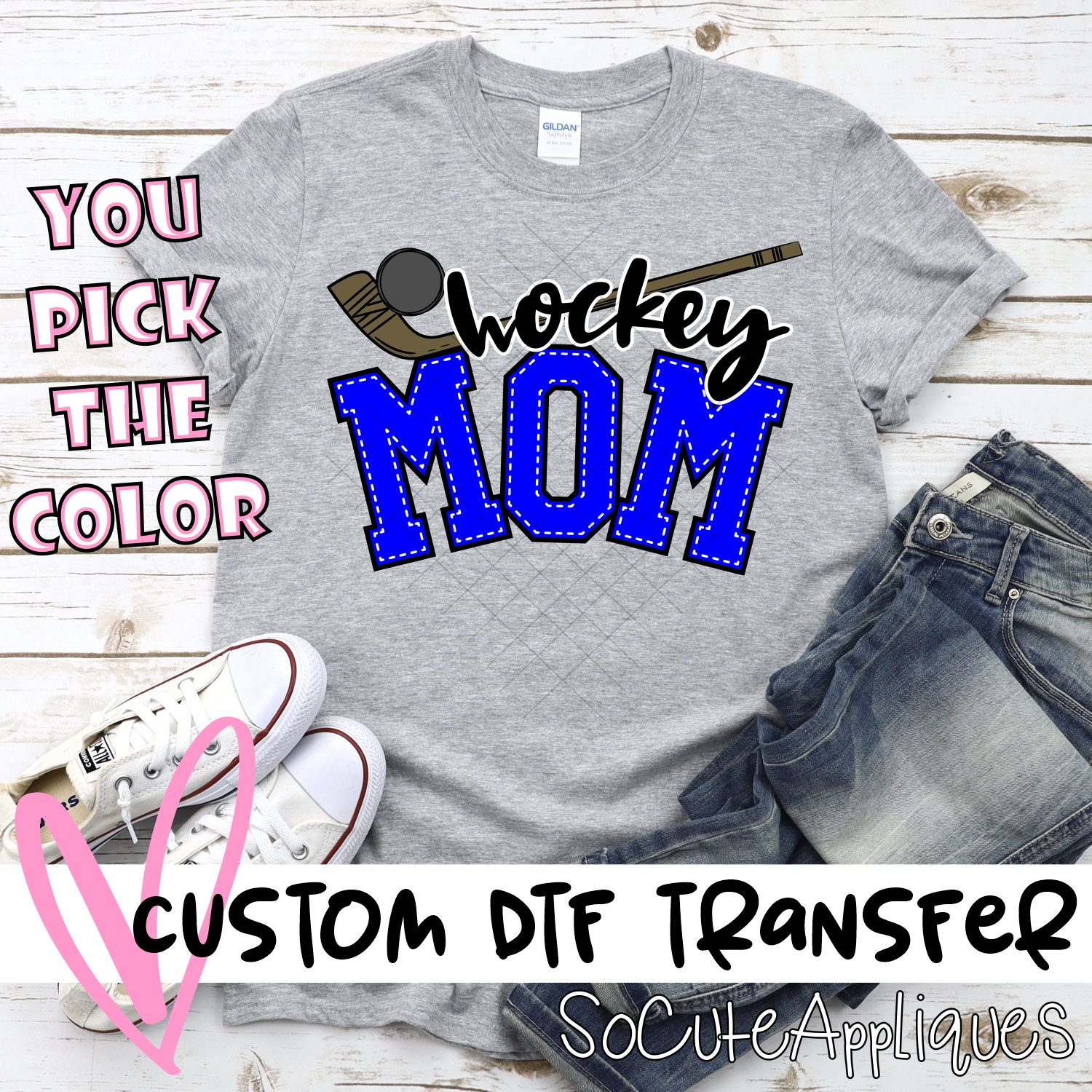 CUSTOM Hockey mom ball *DTF* Transfer