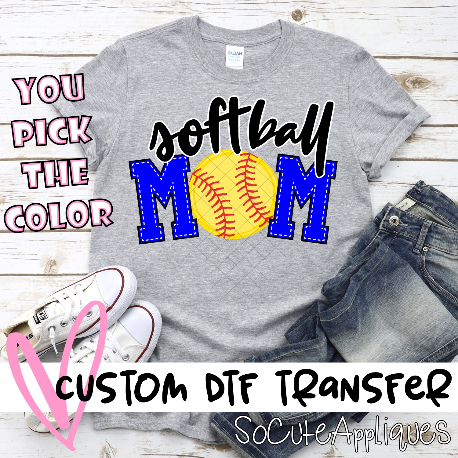 CUSTOM  Softball mom ball O  *DTF* Transfer