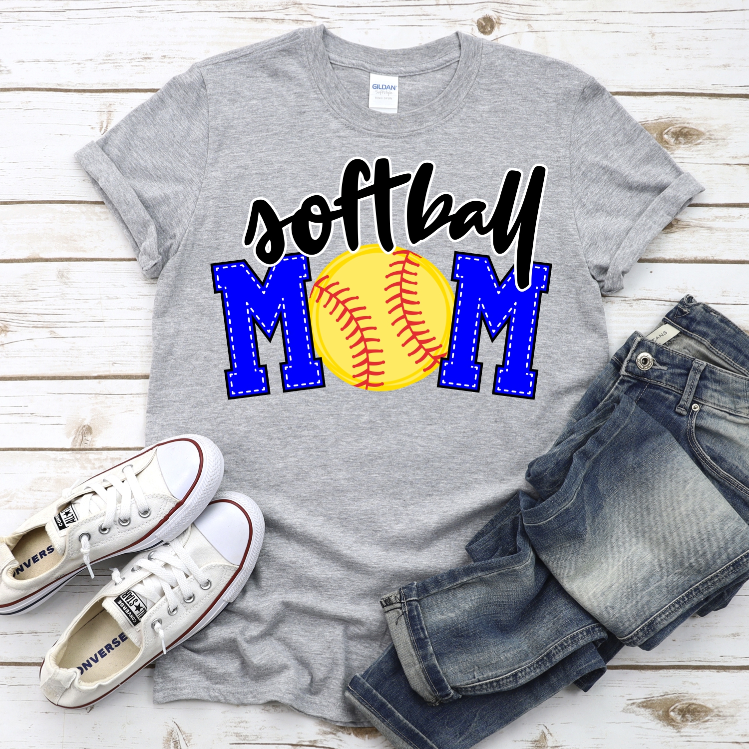 CUSTOM Softball mom ball O *DTF* Transfer - Image 2