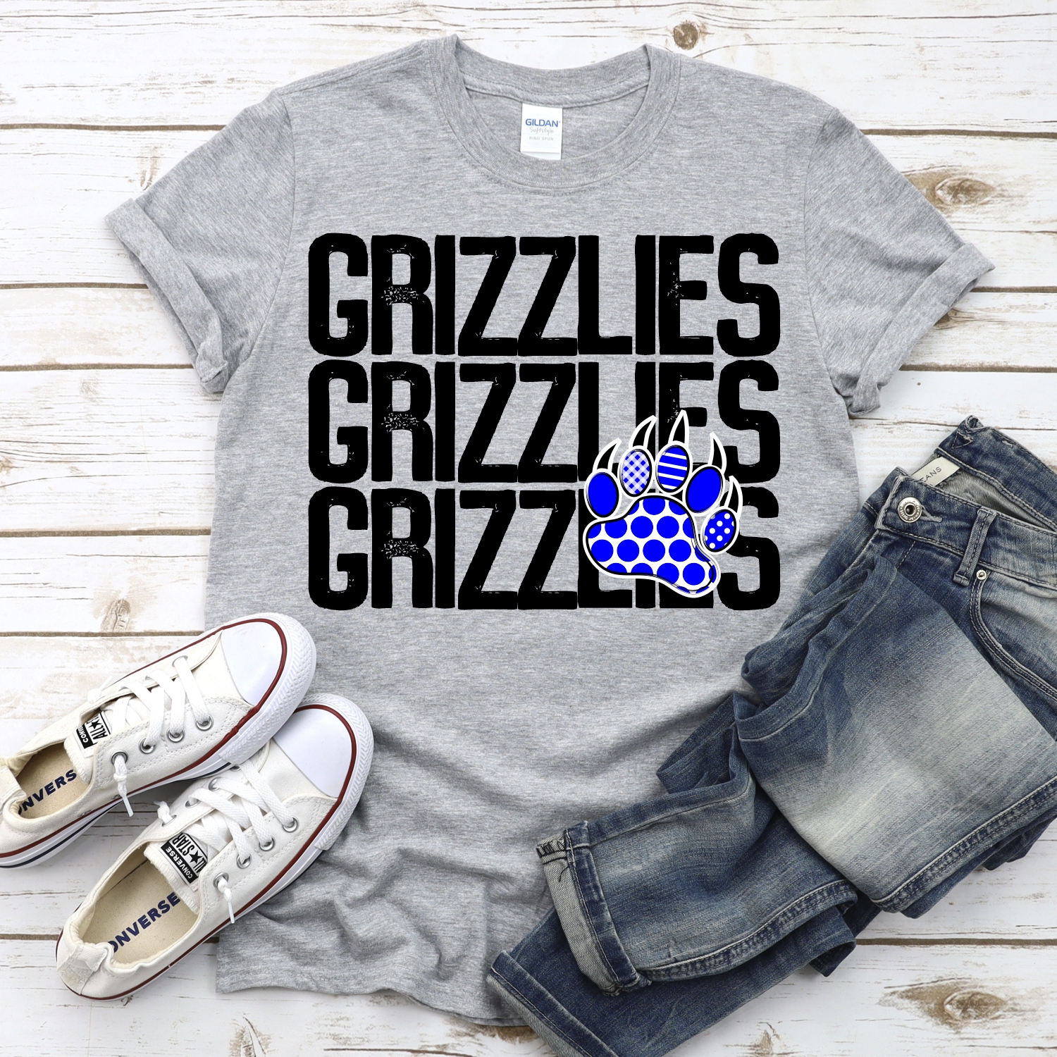 CUSTOM Grizzlies stacked with pawprint *DTF* Transfer - Image 2