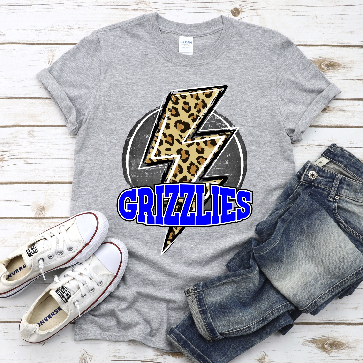 CUSTOM Grizzlies circle with leopard lightning bolt *DTF* Transfer - Image 2