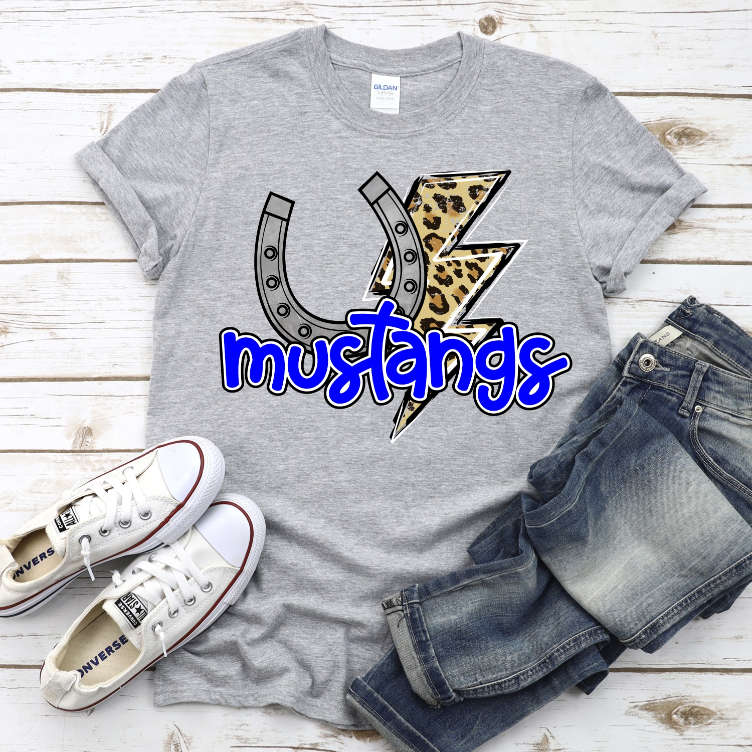 CUSTOM Mustangs leopard lightning bolt *DTF* Transfer - Image 2