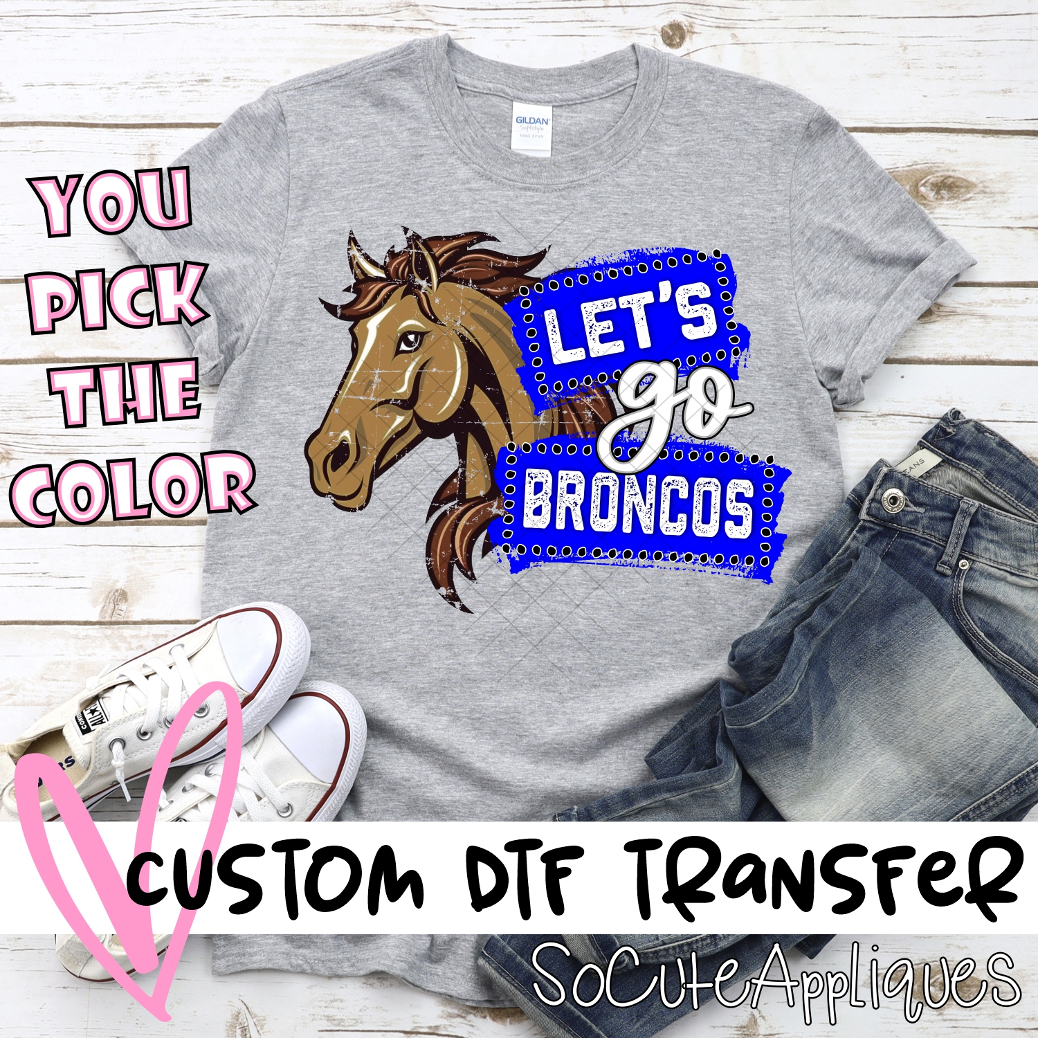 CUSTOM  Lets go Broncos banners *DTF* Transfer