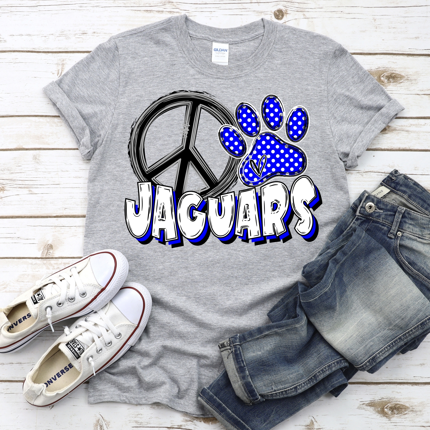 CUSTOM Peace heart Jaguars *DTF* Transfer - Image 2