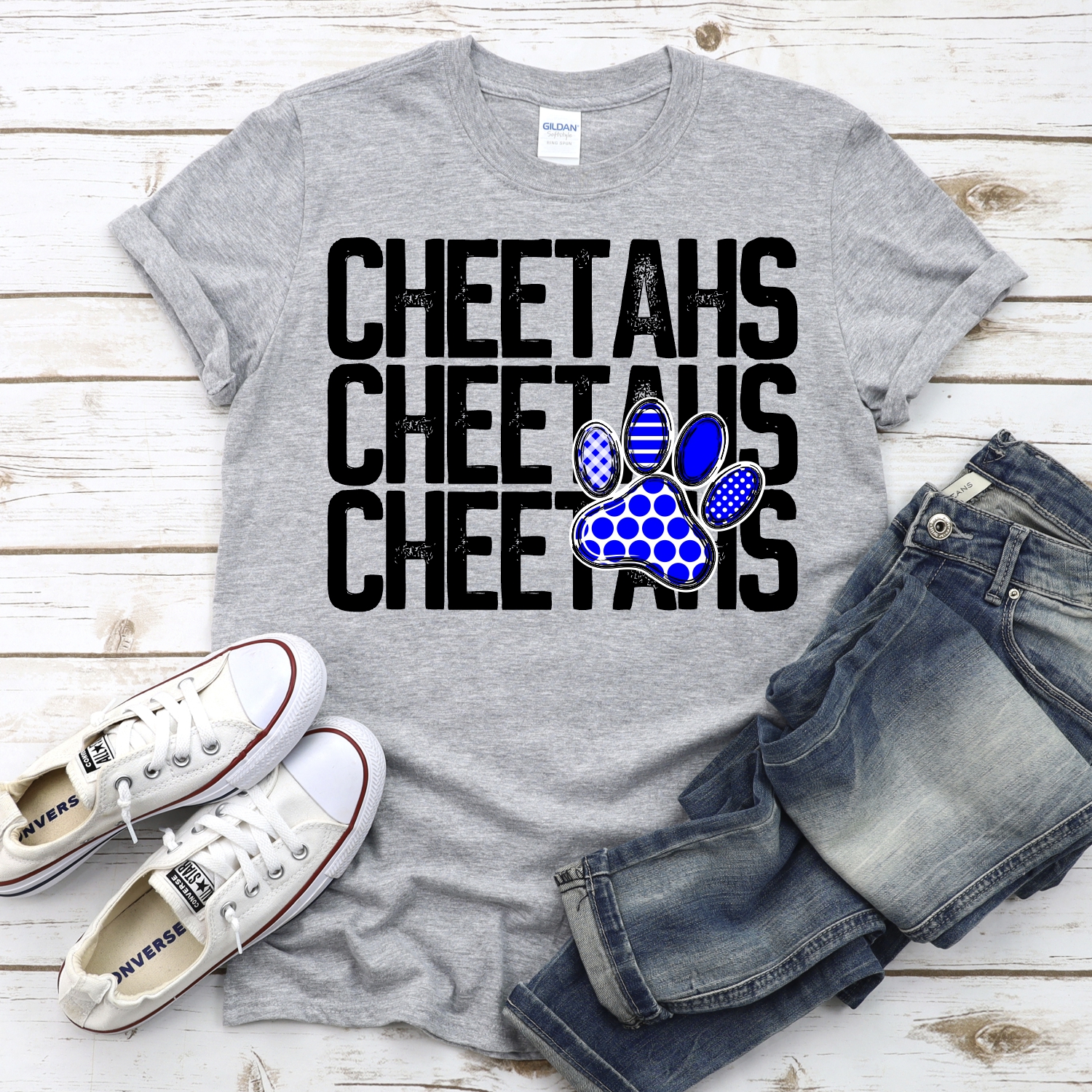 CUSTOM Cheetahs stacked with heart *DTF* Transfer - Image 2