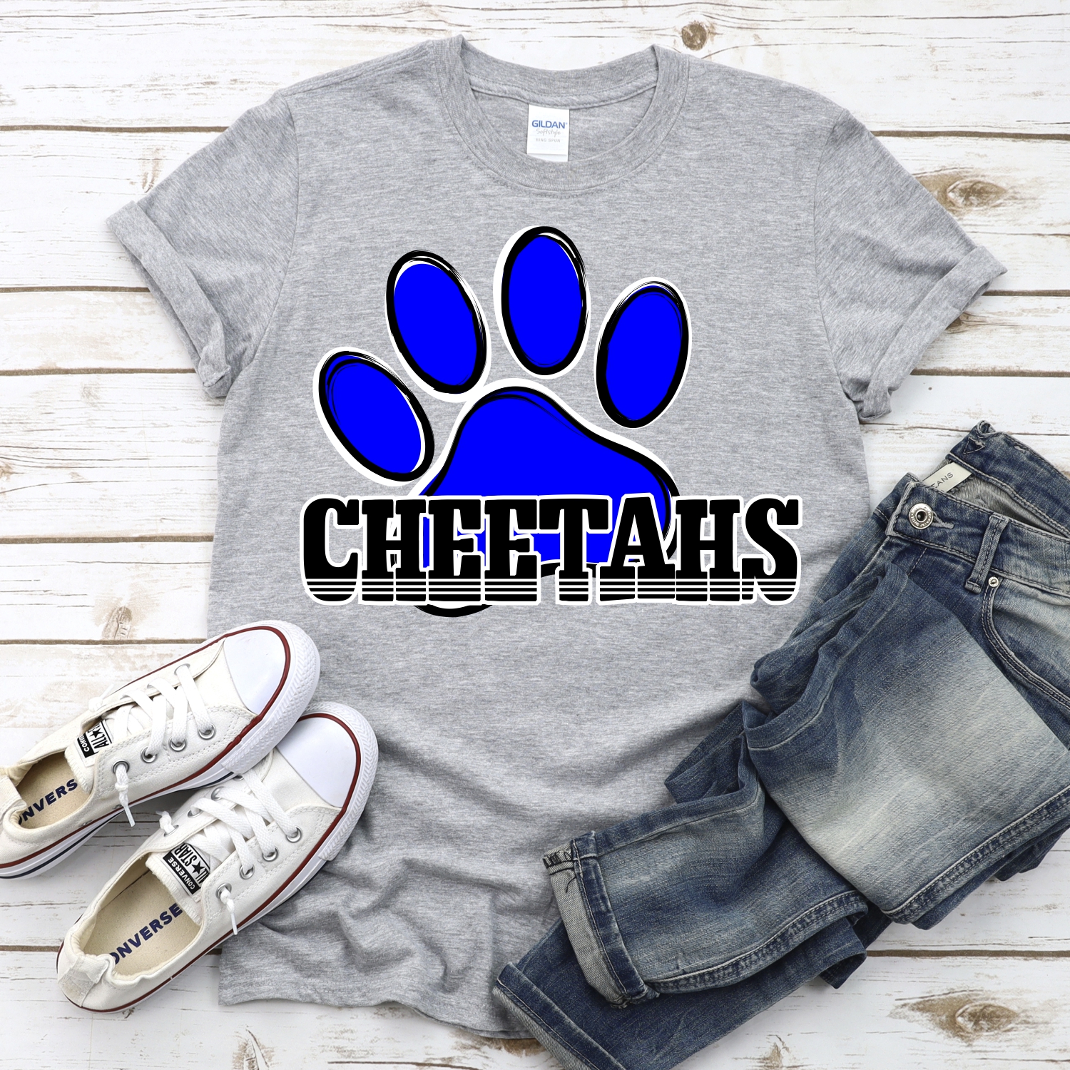 CUSTOM Cheetahs pawprint with word *DTF* Transfer - Image 2