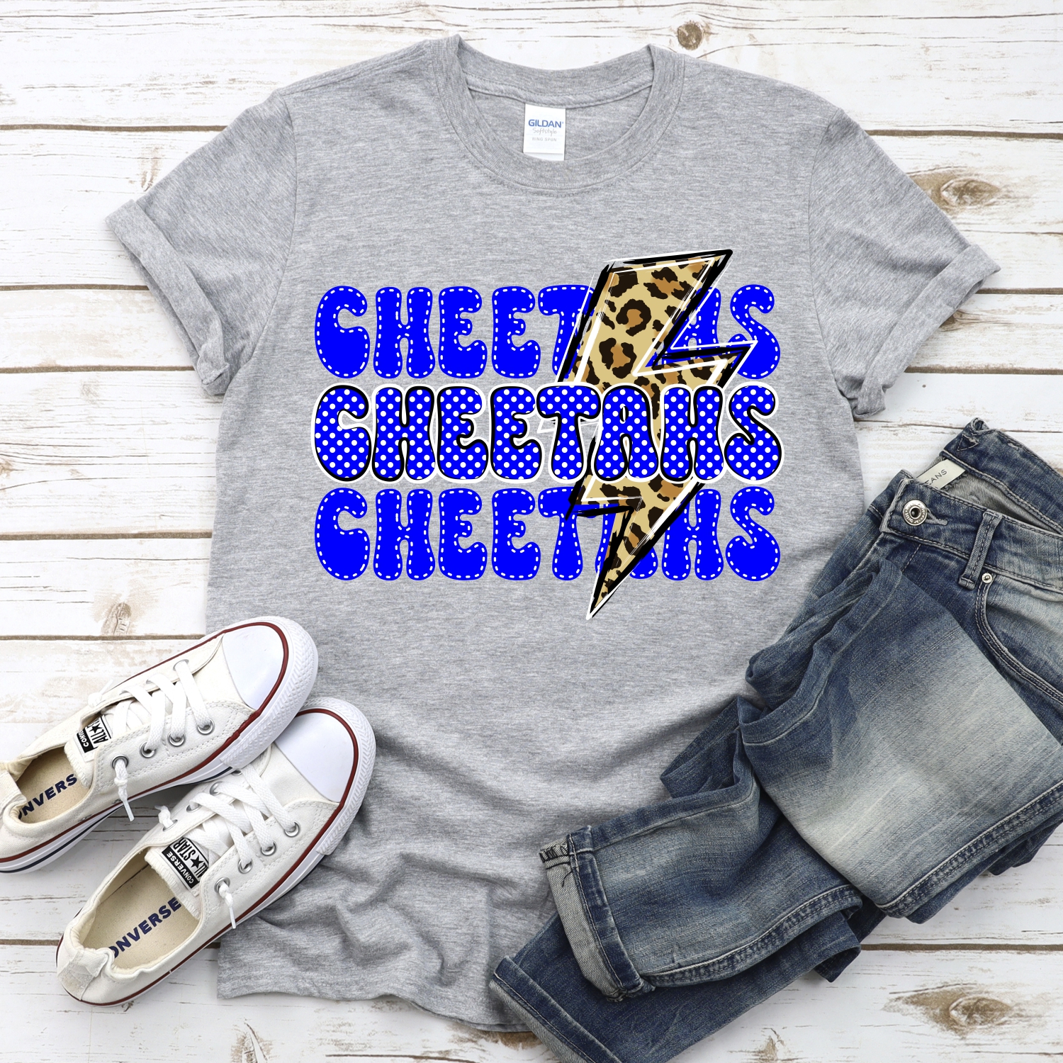 CUSTOM Cheetahs stacked with leopard lightning bolt *DTF* Transfer - Image 2