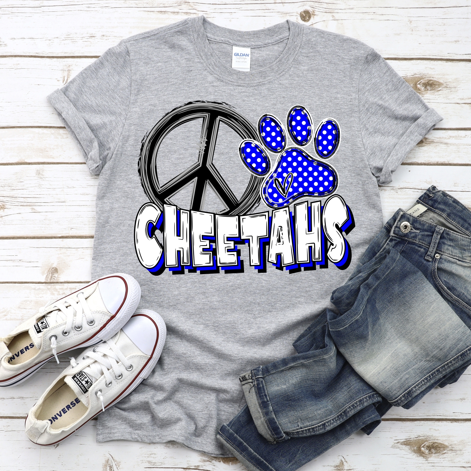 CUSTOM Peace heart Cheetahs *DTF* Transfer - Image 2
