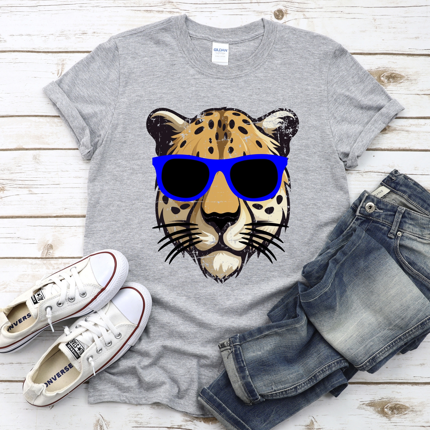 CUSTOM Cheetah head with sunglasses *DTF* Transfer - Image 2