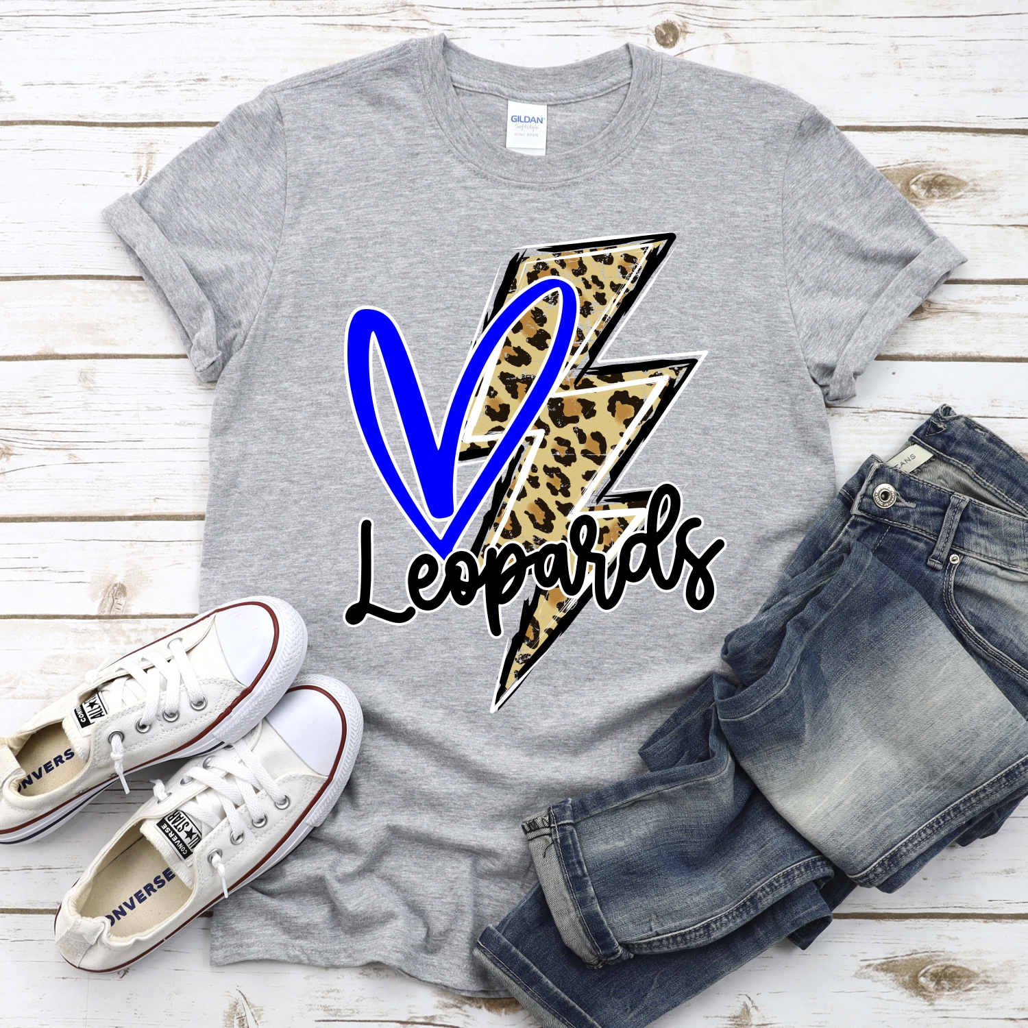 CUSTOM Leopards heart with leopard lightning bolt *DTF* Transfer - Image 2