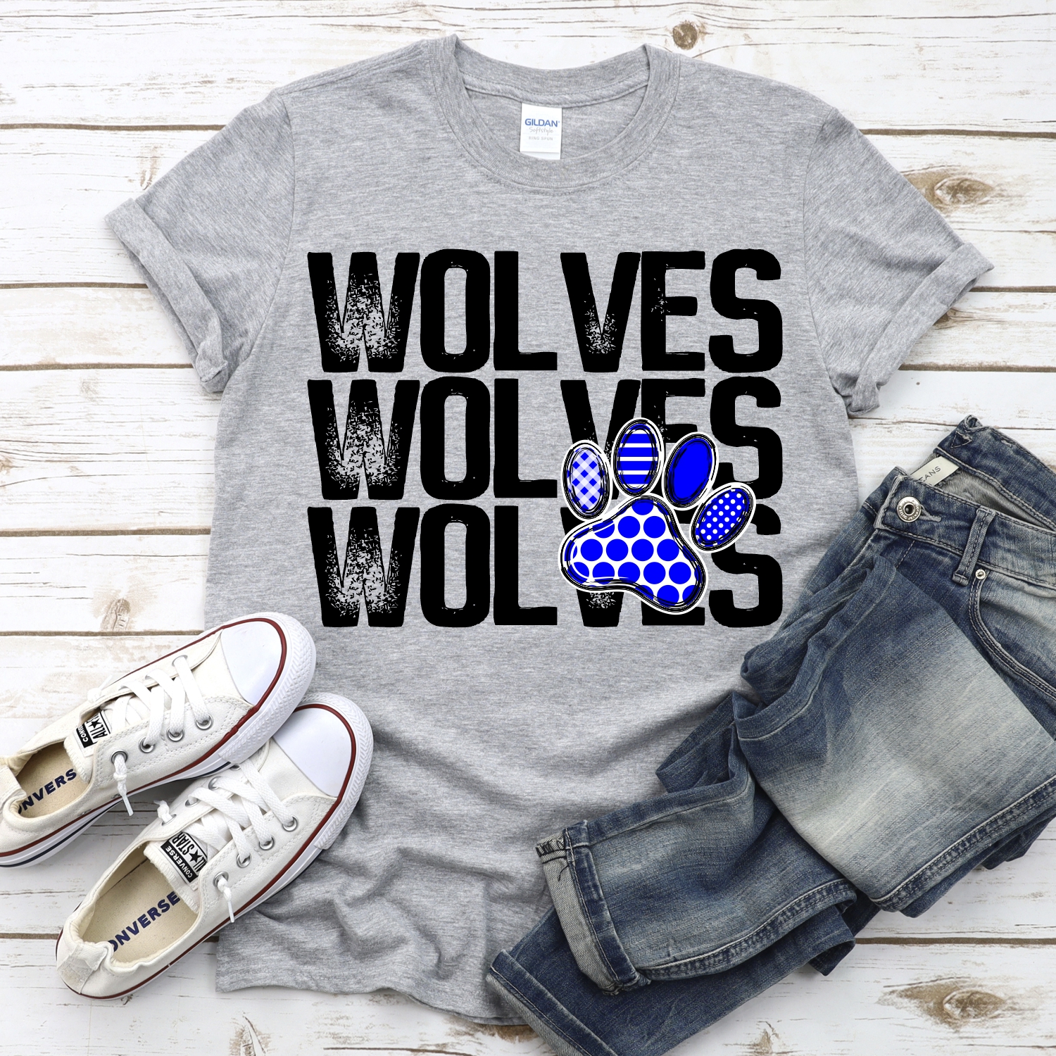 CUSTOM Wolves stacked with heart *DTF* Transfer - Image 2