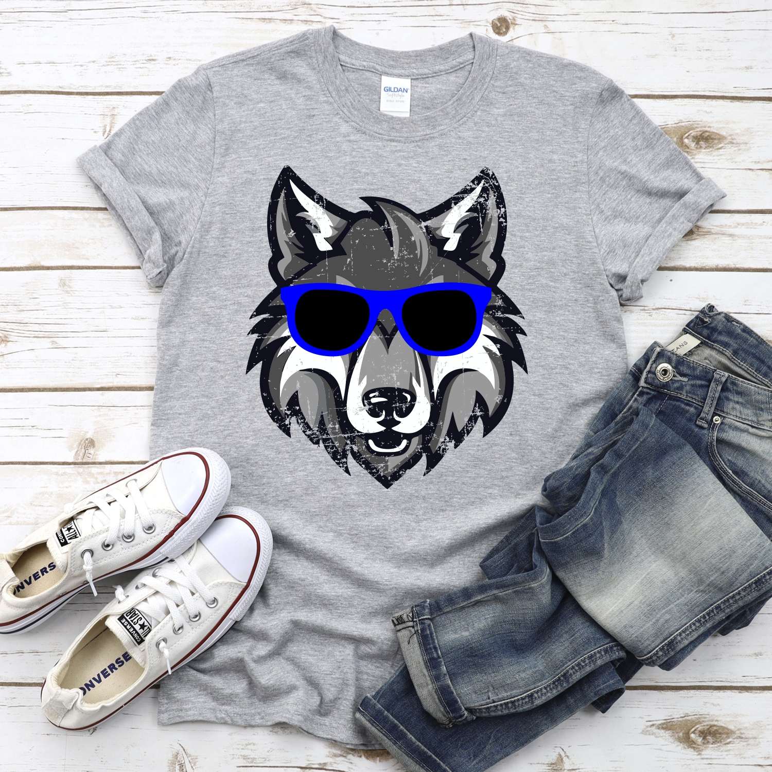CUSTOM Wolf head with sunglasses *DTF* Transfer - Image 2