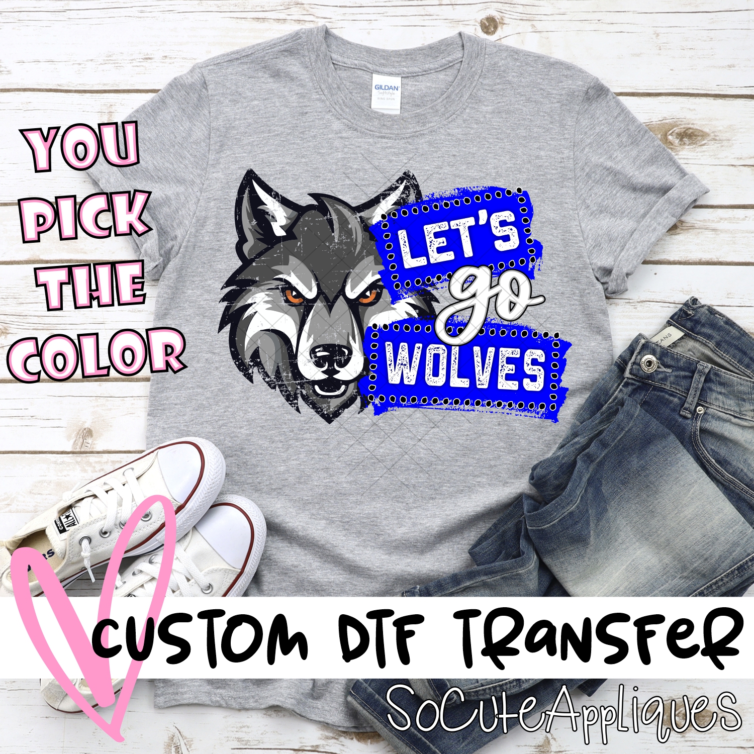 CUSTOM  Lets go wolves banners *DTF* Transfer
