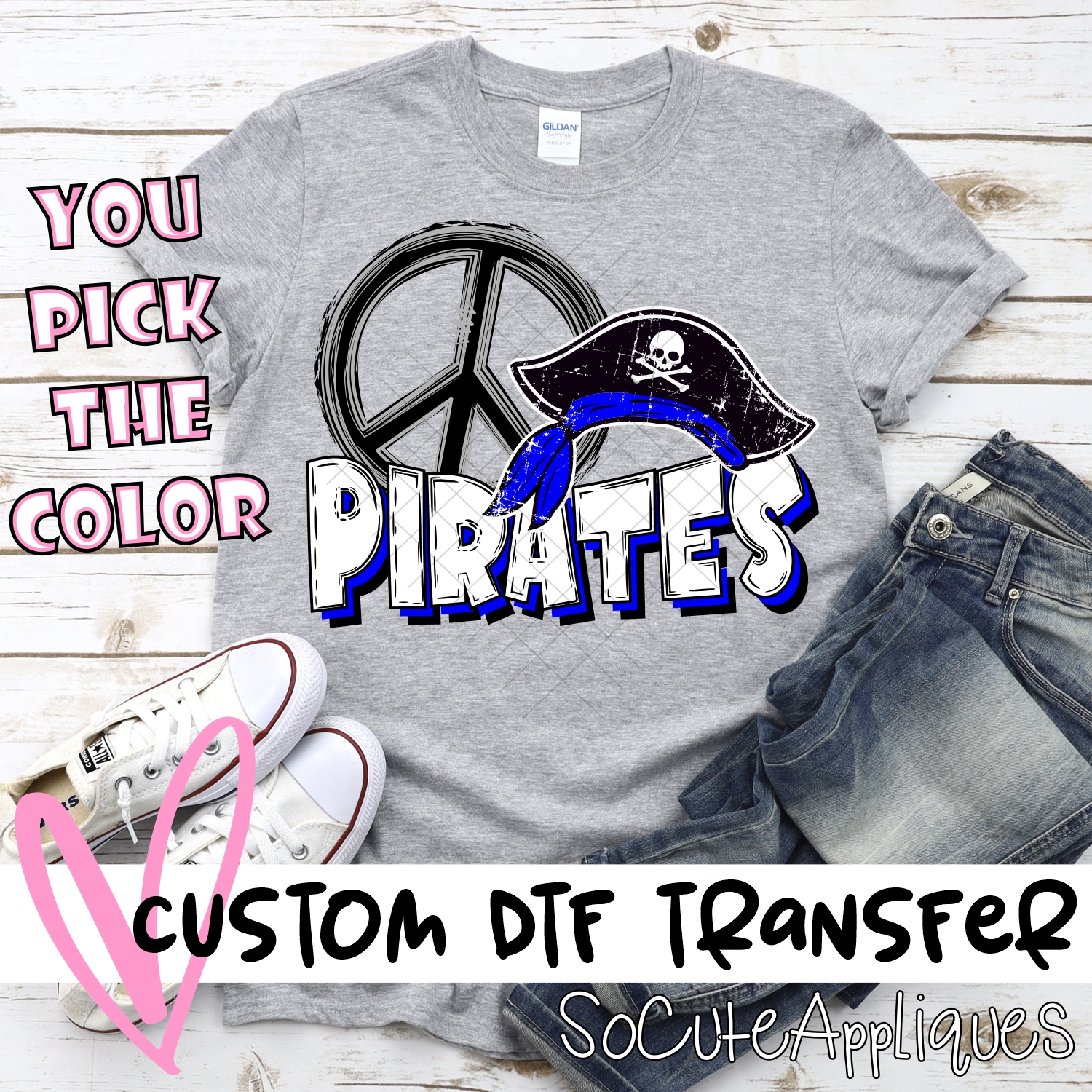 CUSTOM  Peace heart Pirates *DTF* Transfer