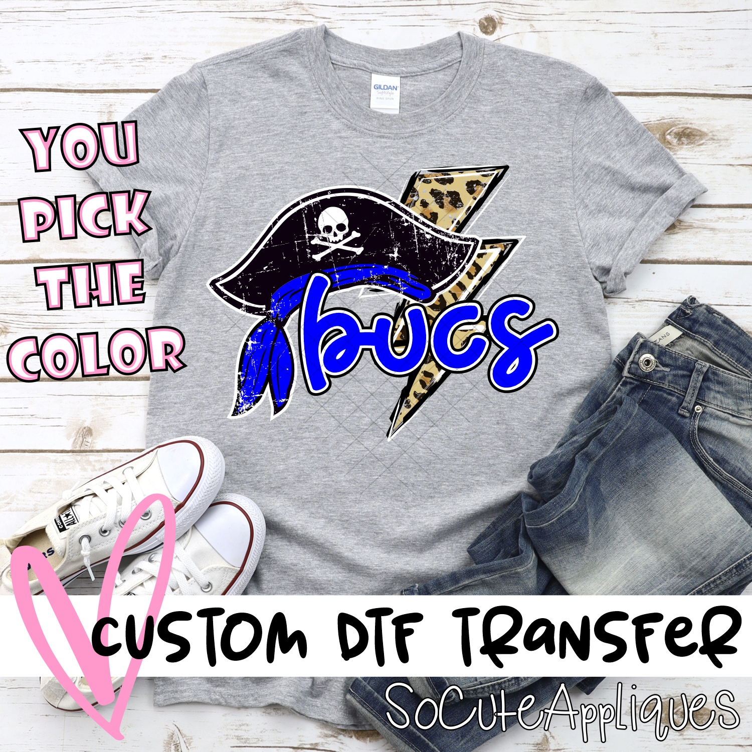CUSTOM  Bucs leopard lightning bolt *DTF* Transfer