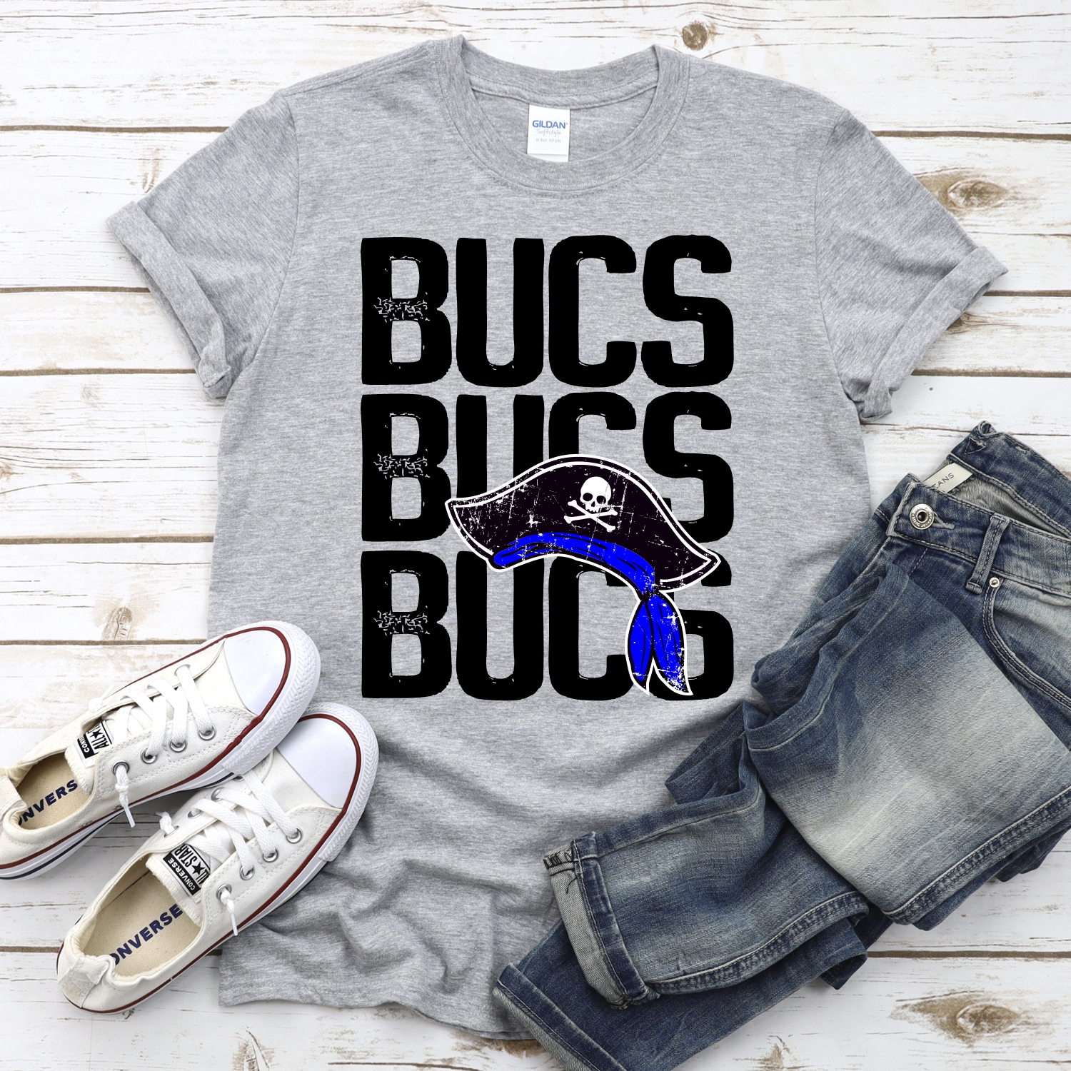 CUSTOM Bucs stacked with heart *DTF* Transfer - Image 2