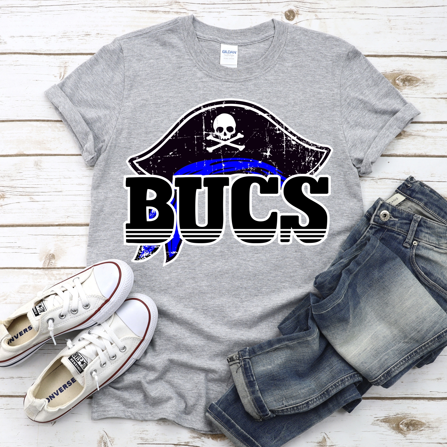 CUSTOM Bucs head with word *DTF* Transfer - Image 2
