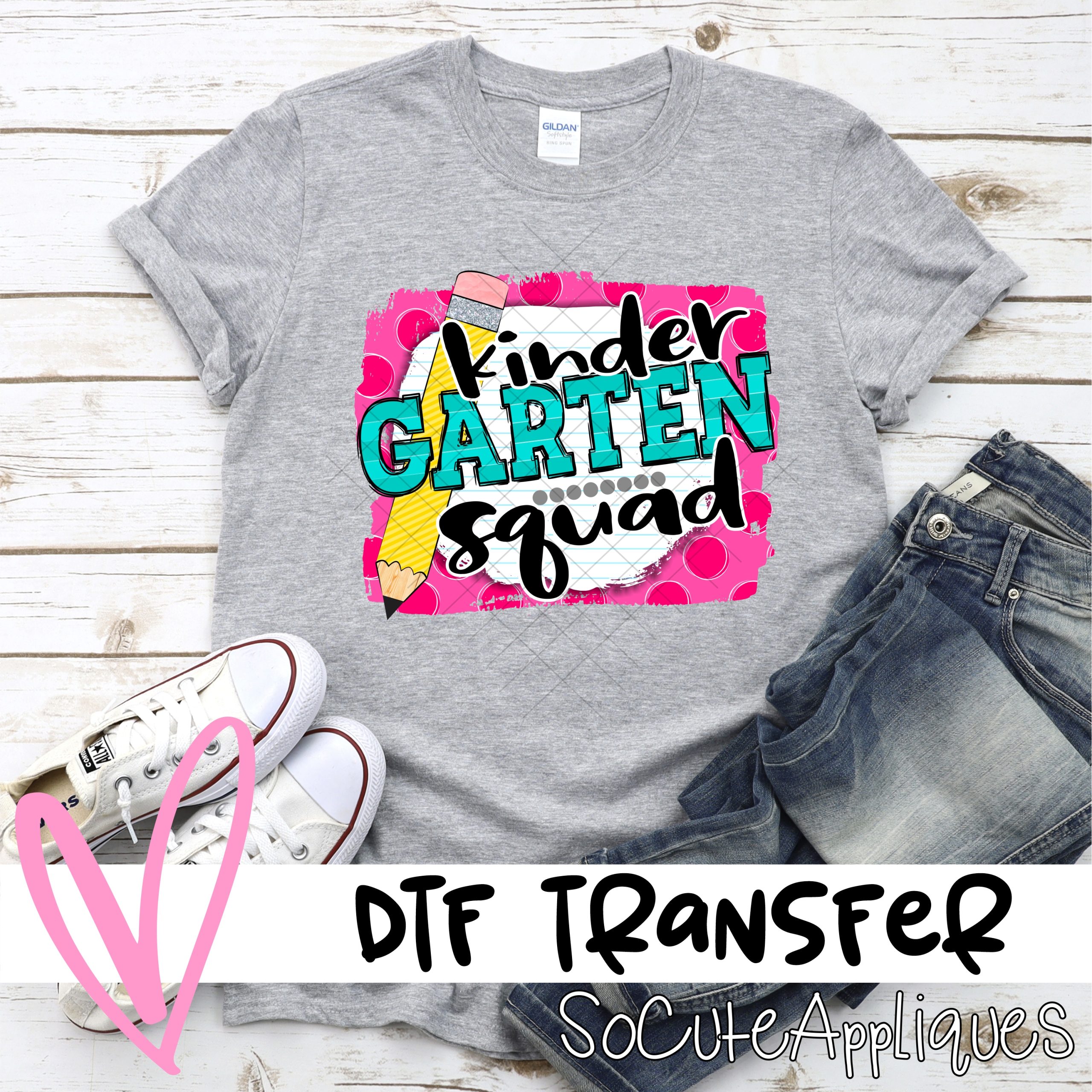 Kindergarten squad on pink dot *DTF* Transfer