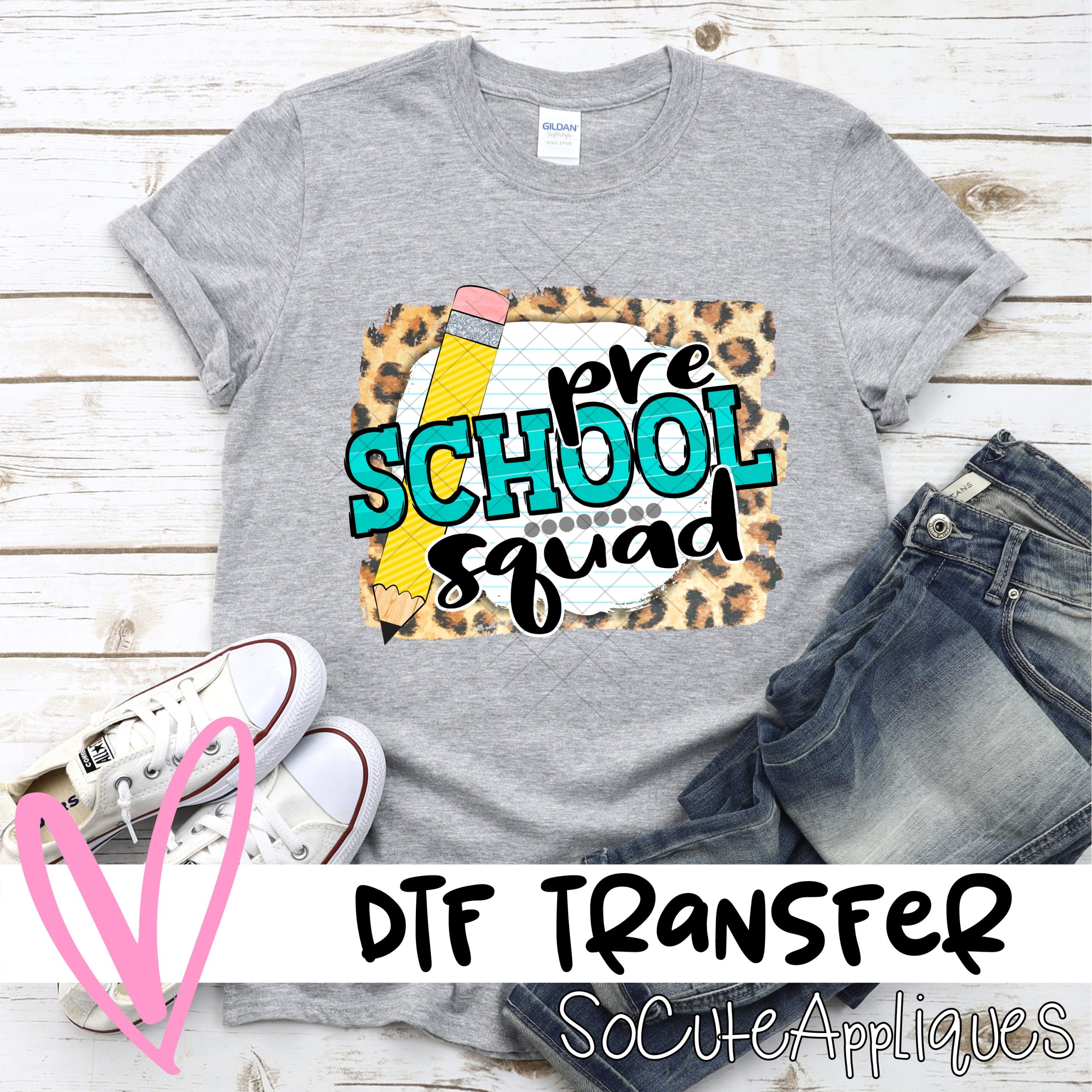 Preschool squad on leopard *DTF* Transfer