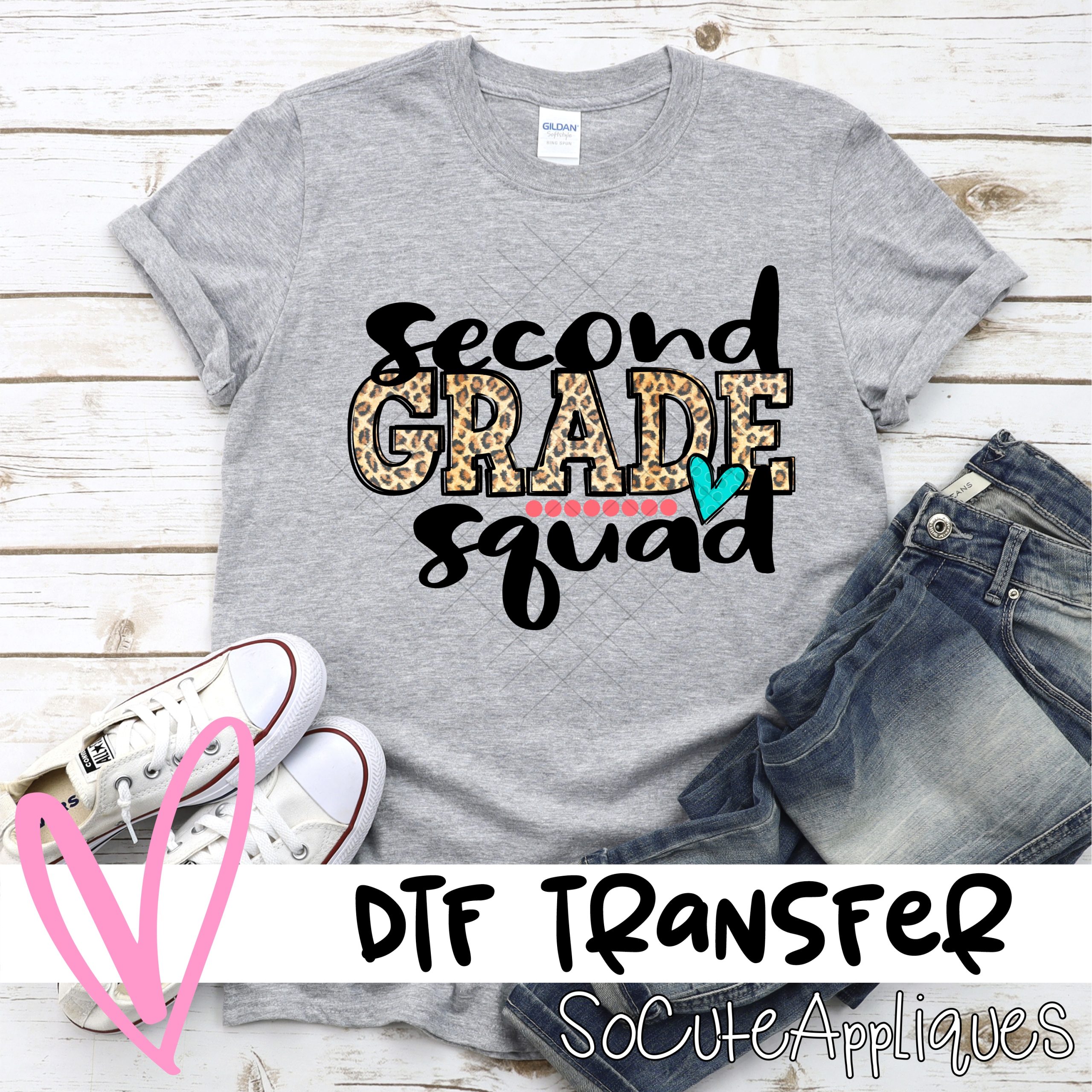 Second grade squad leopard *DTF* Transfer