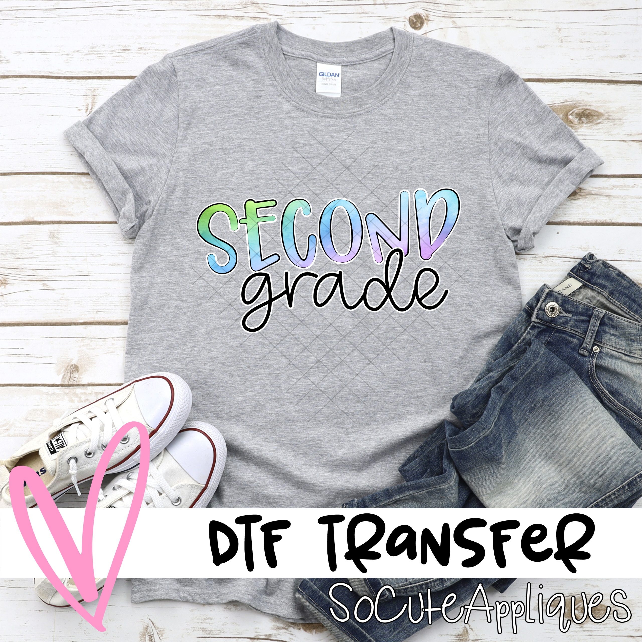 Second grade watercolor *DTF* Transfer