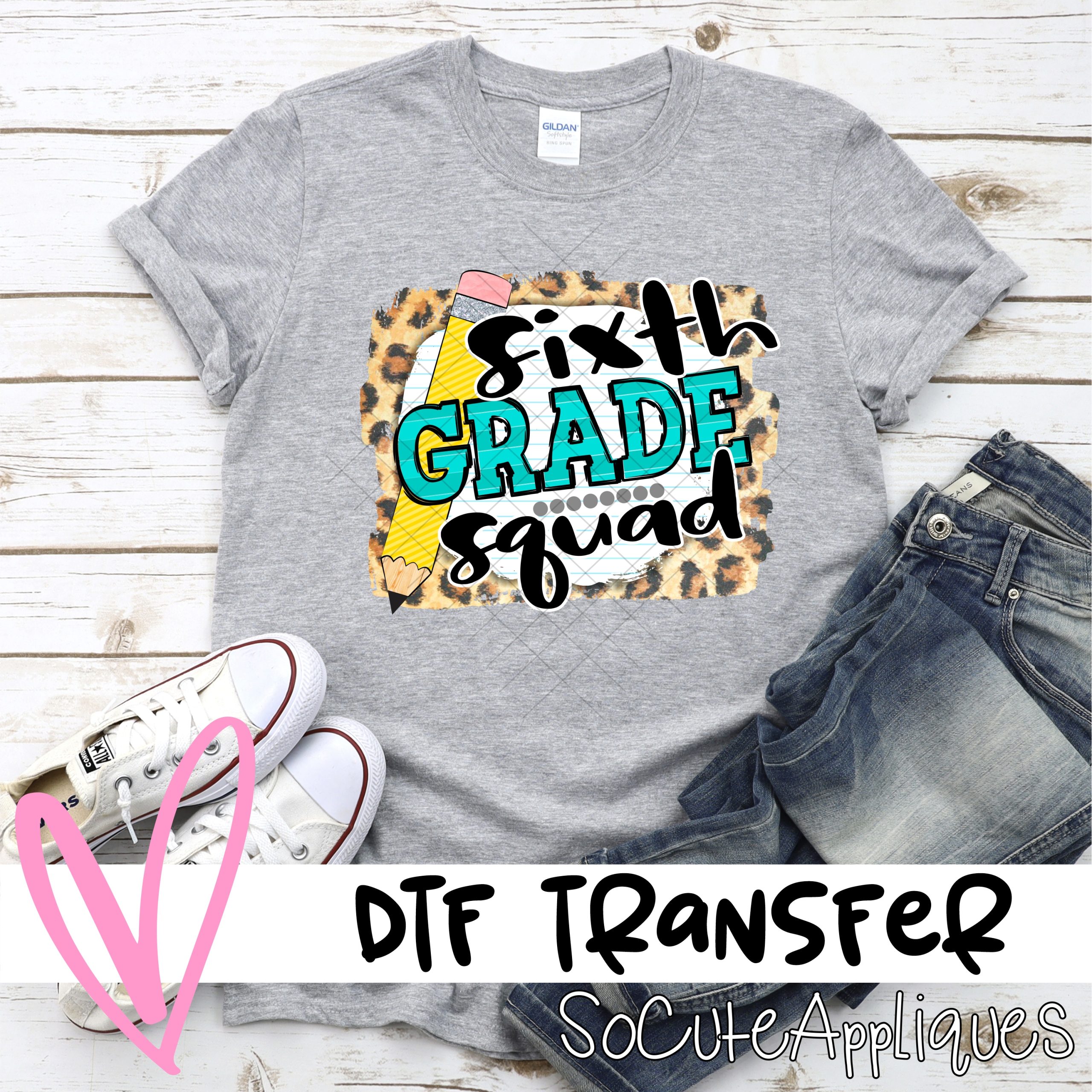 Sixth grade squad on leopard *DTF* Transfer