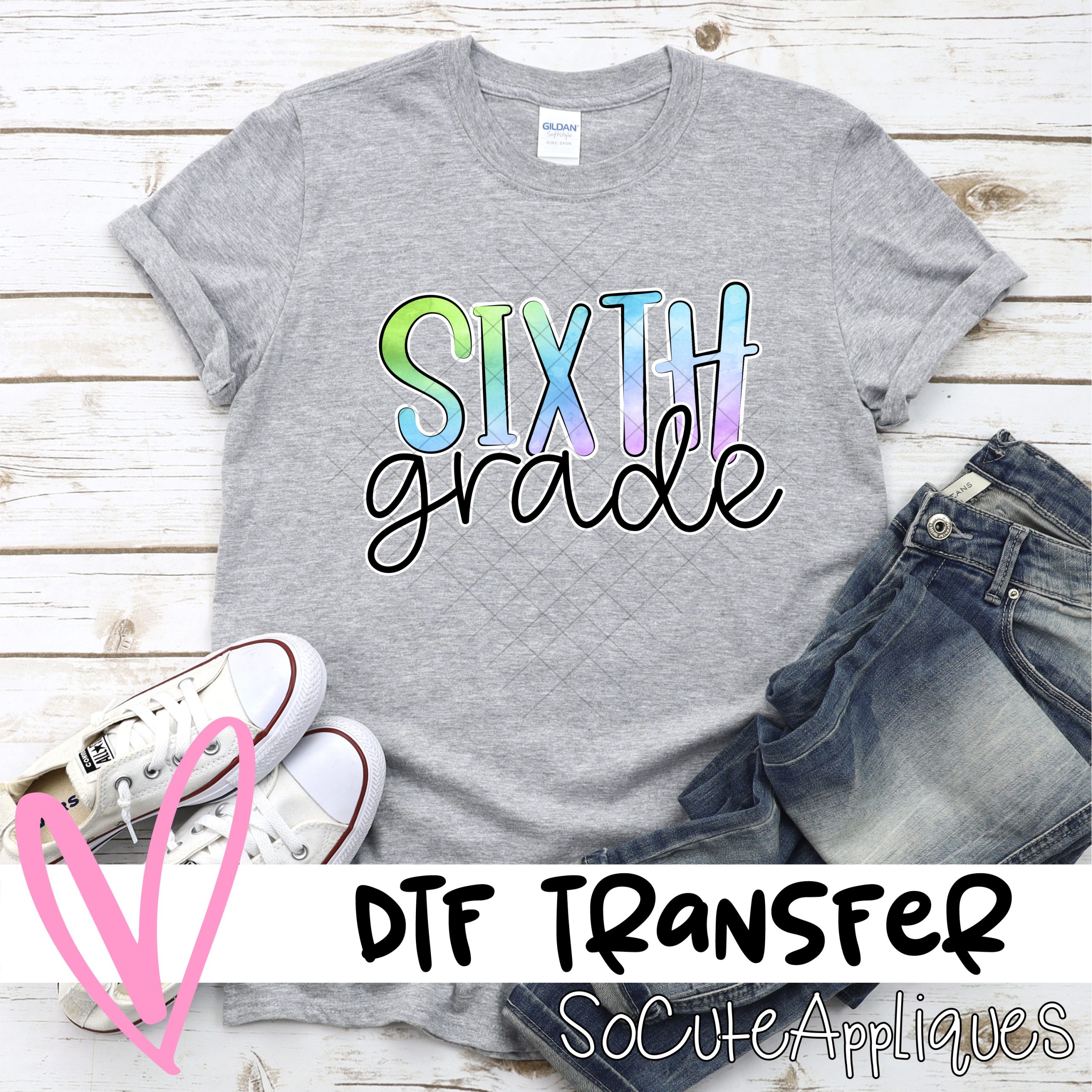 Sixth grade watercolor *DTF* Transfer