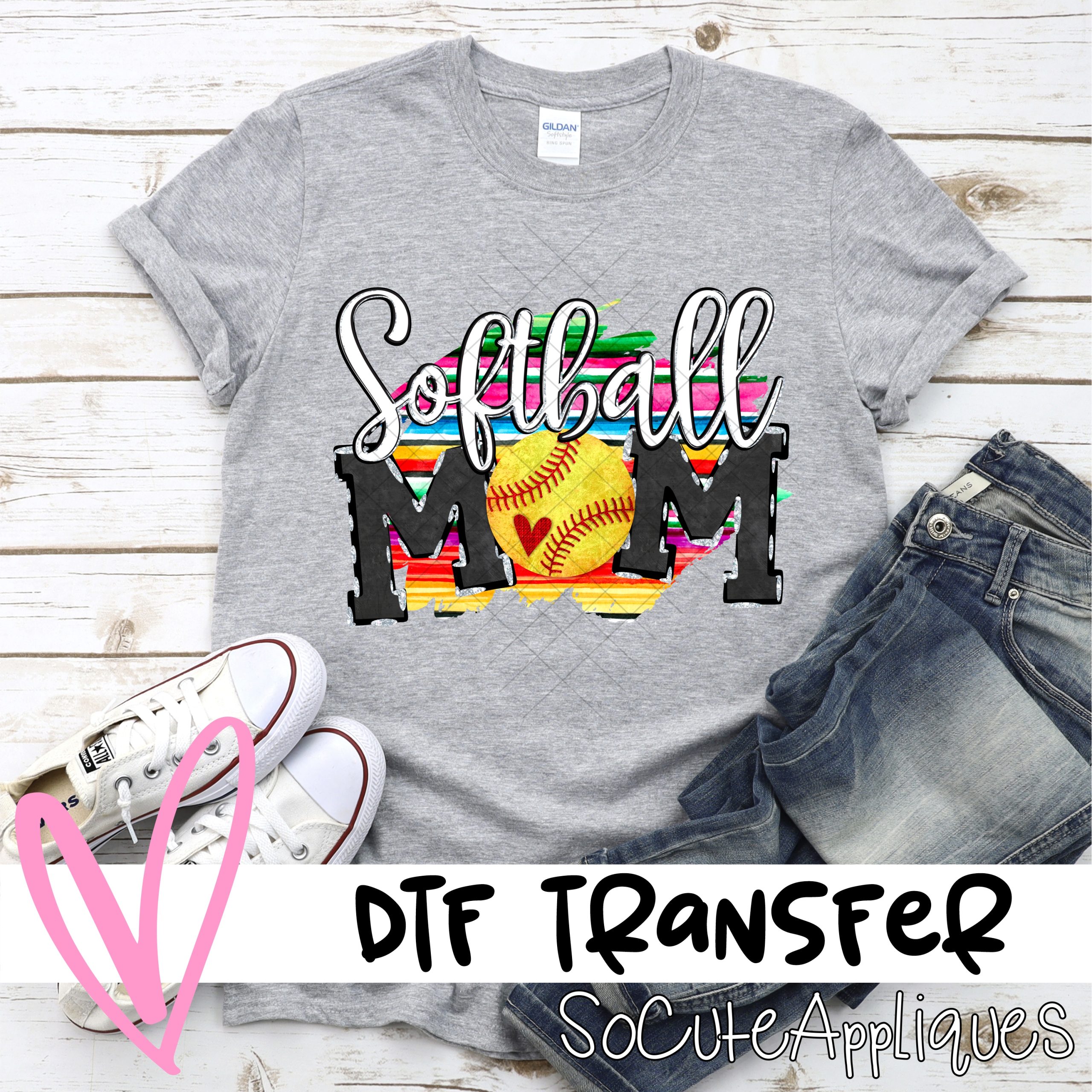 Softball mom on serape *DTF* Transfer