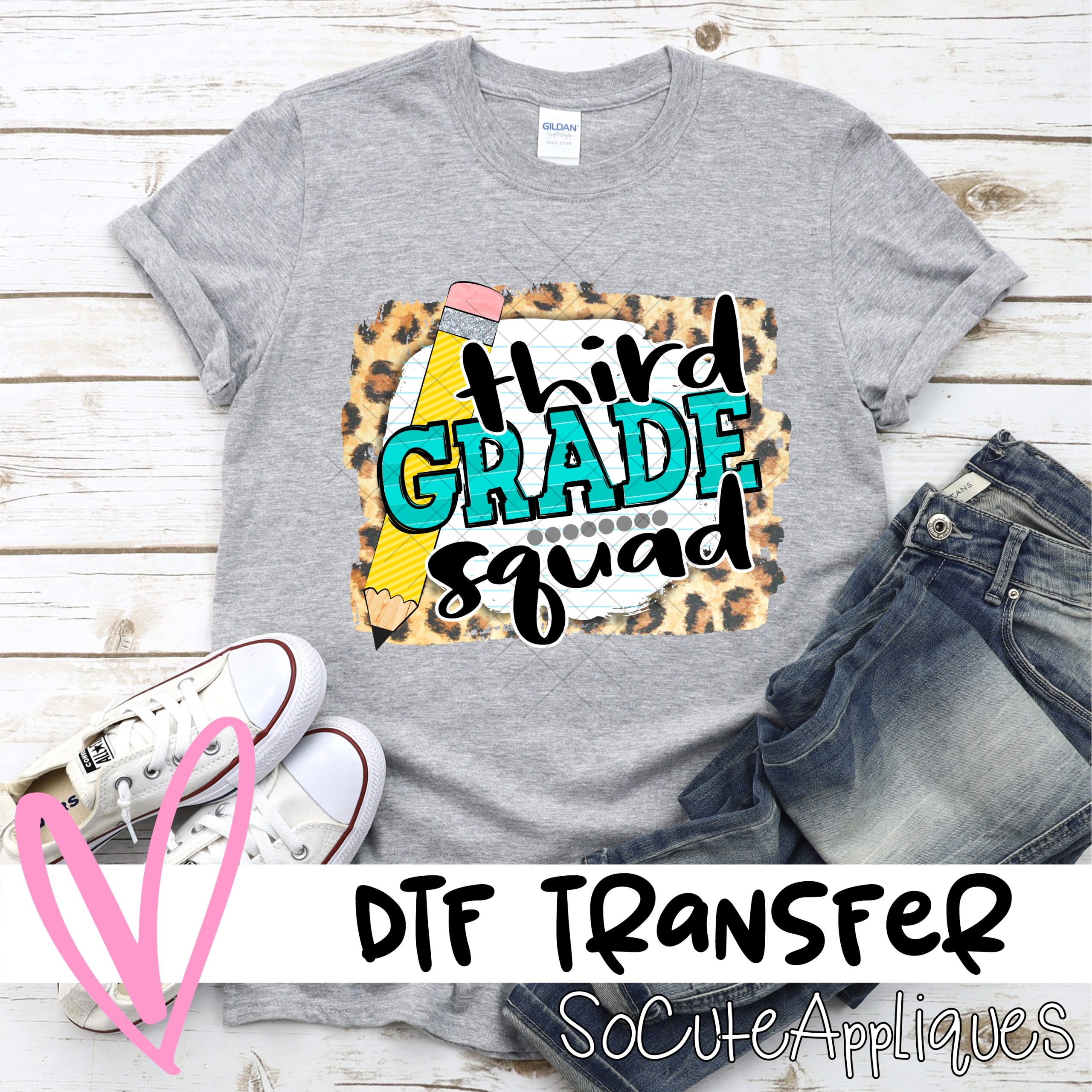 Third grade squad on leopard *DTF* Transfer