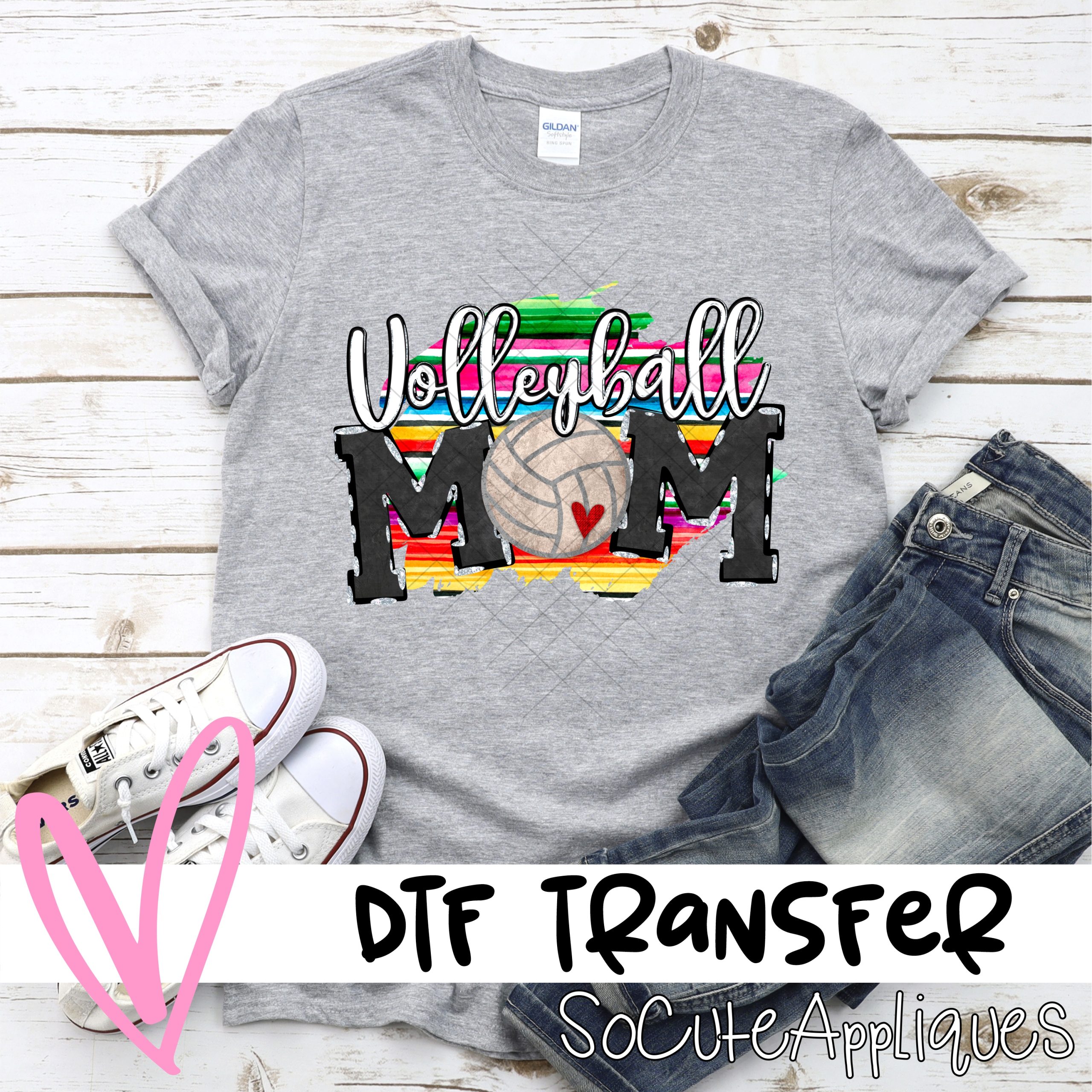 Volleyball mom on serape *DTF* Transfer