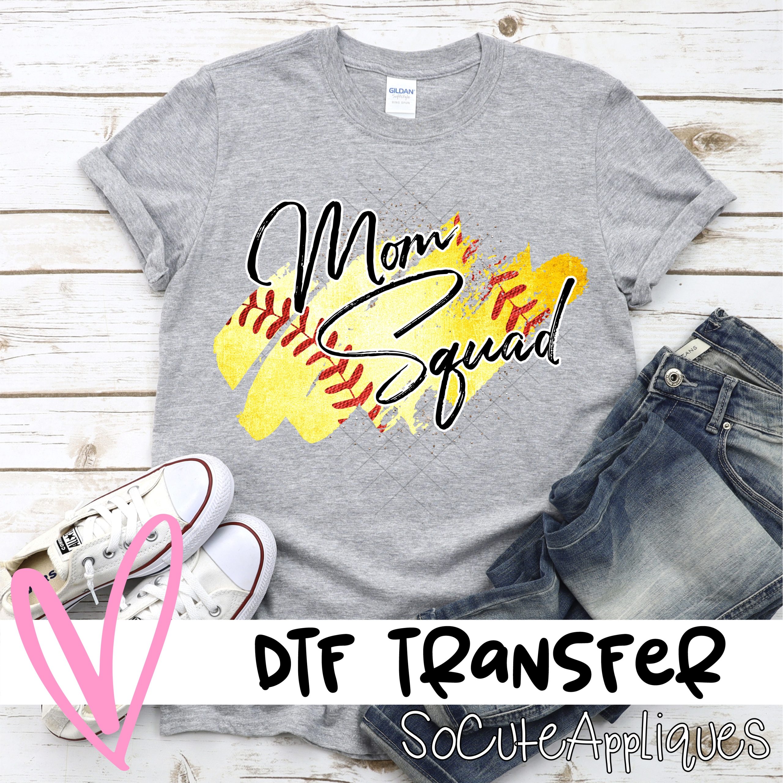 Mom Squad SOFTBALL swatch *DTF* Transfer