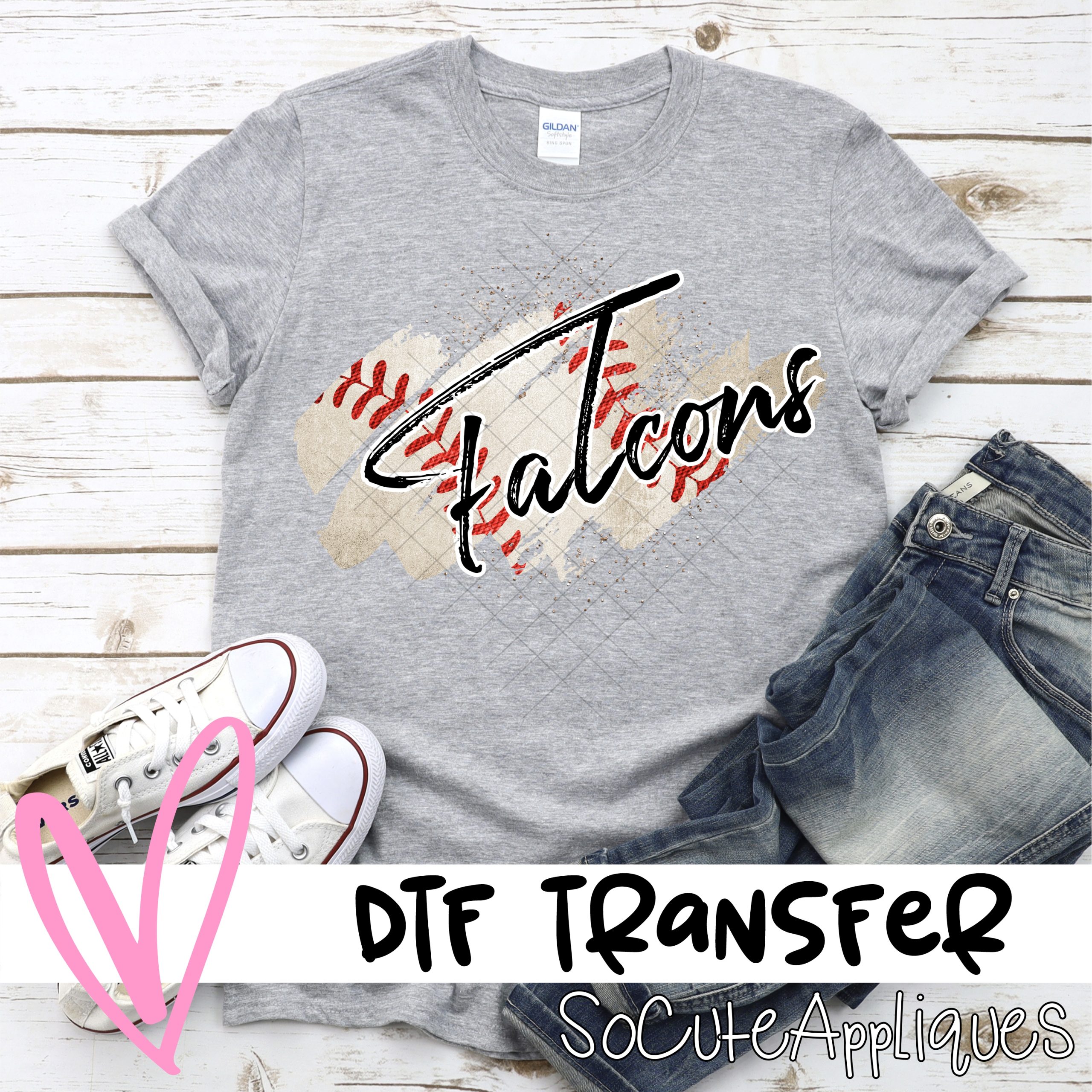 Falcons BASEBALL swatch  *DTF* Transfer