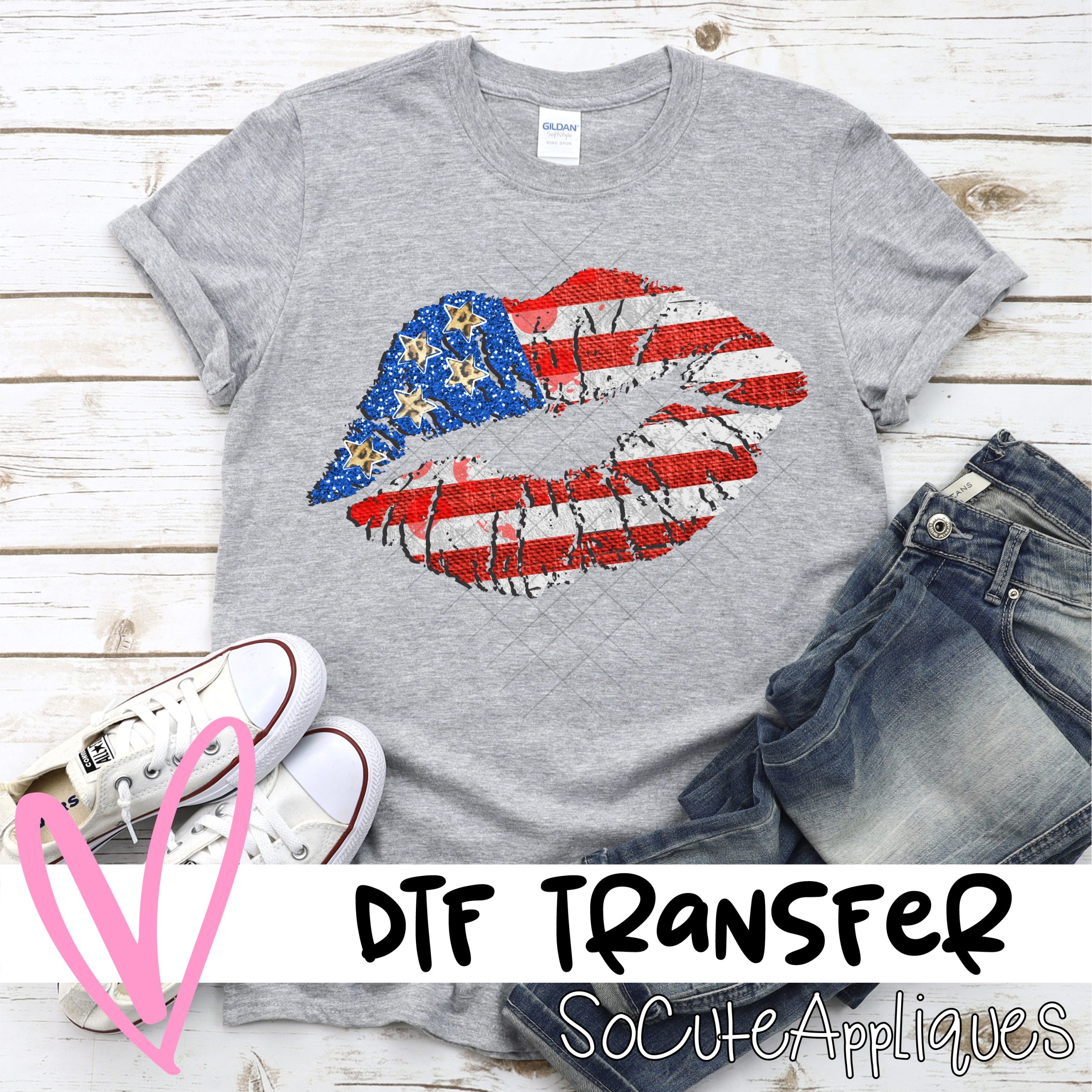 Flag lips  *DTF* Transfer