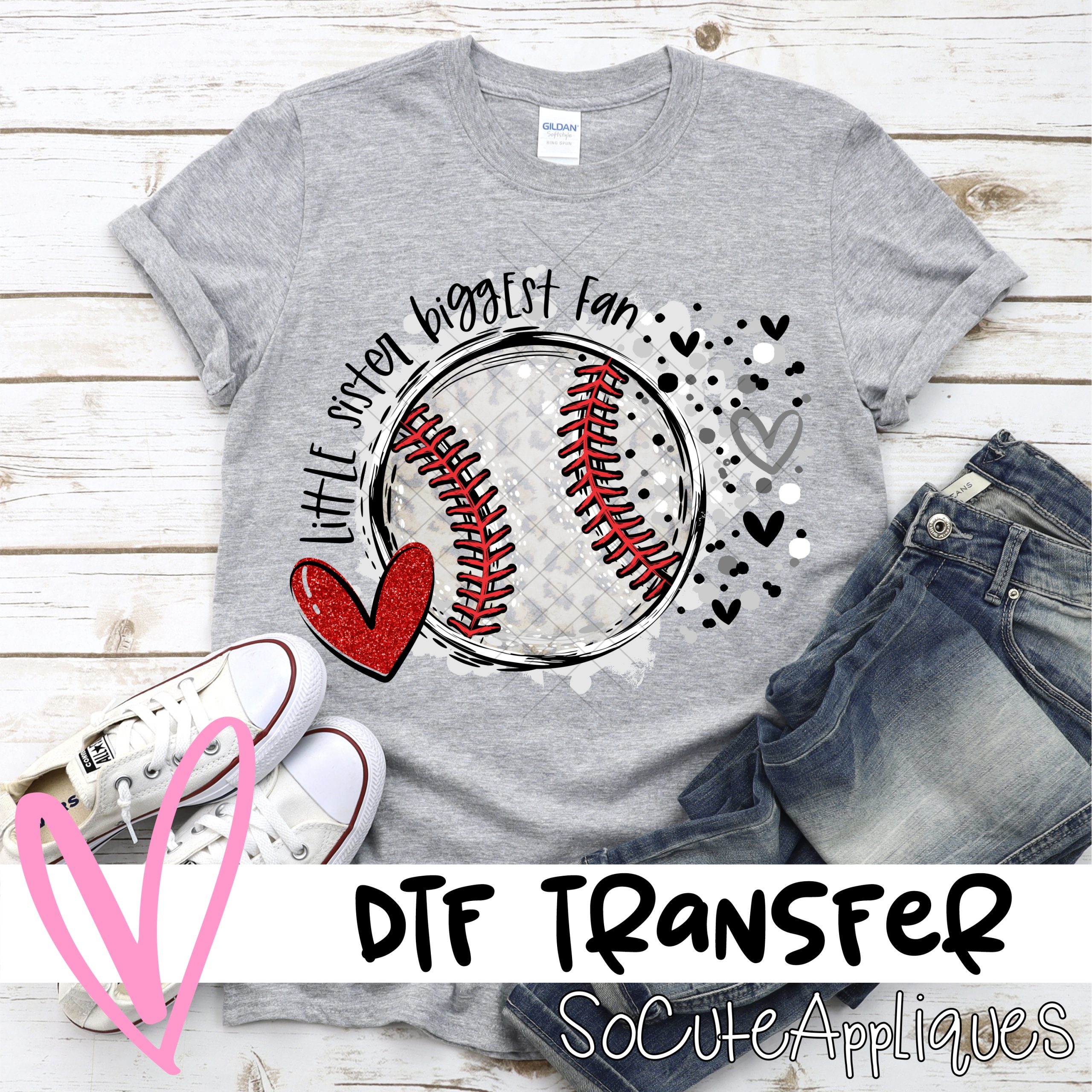 Little sister biggest fan baseball *DTF* Transfer