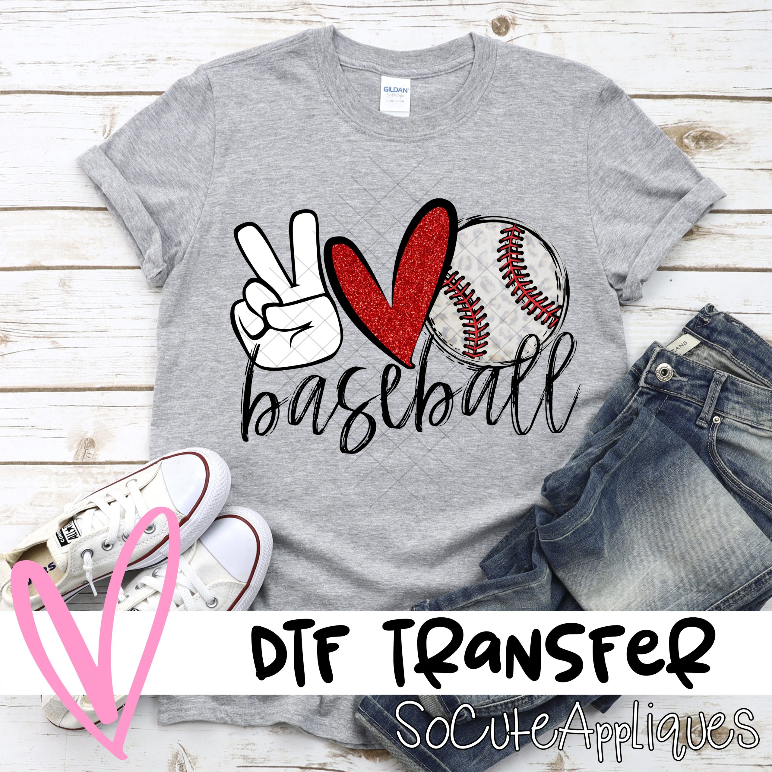 Peace love baseball *DTF* Transfer