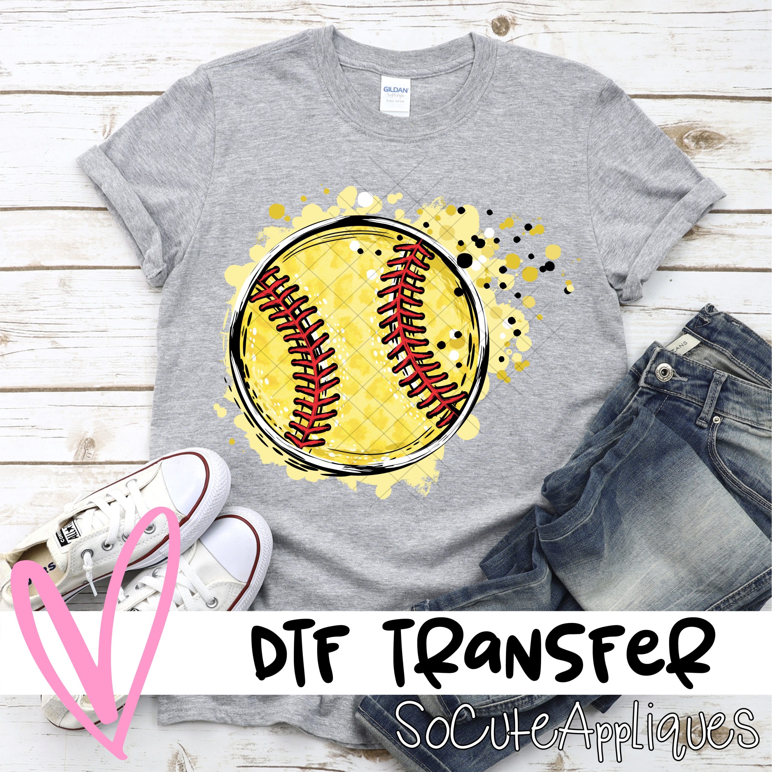 Messy softball *DTF* Transfer