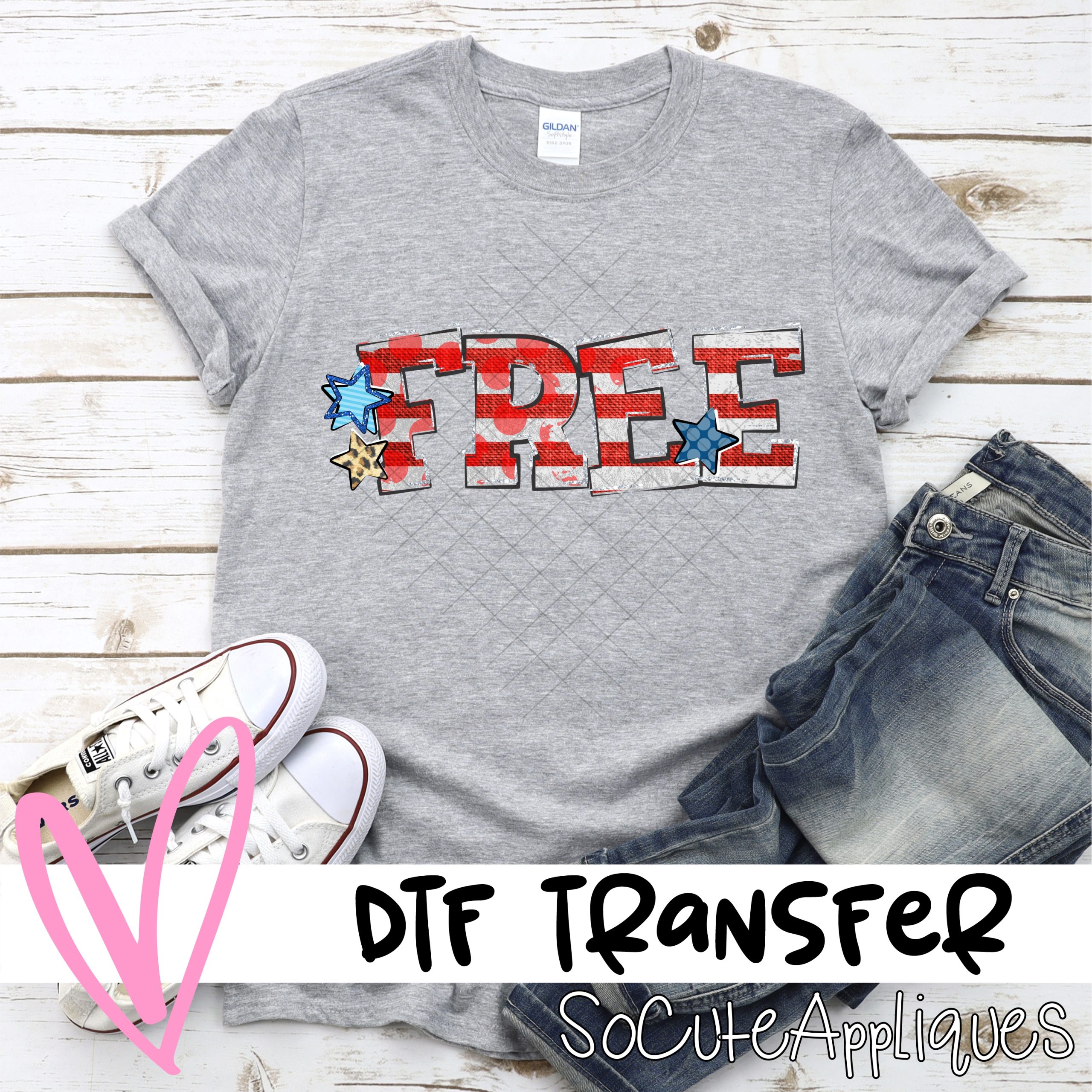Free stars stripes *DTF* Transfer