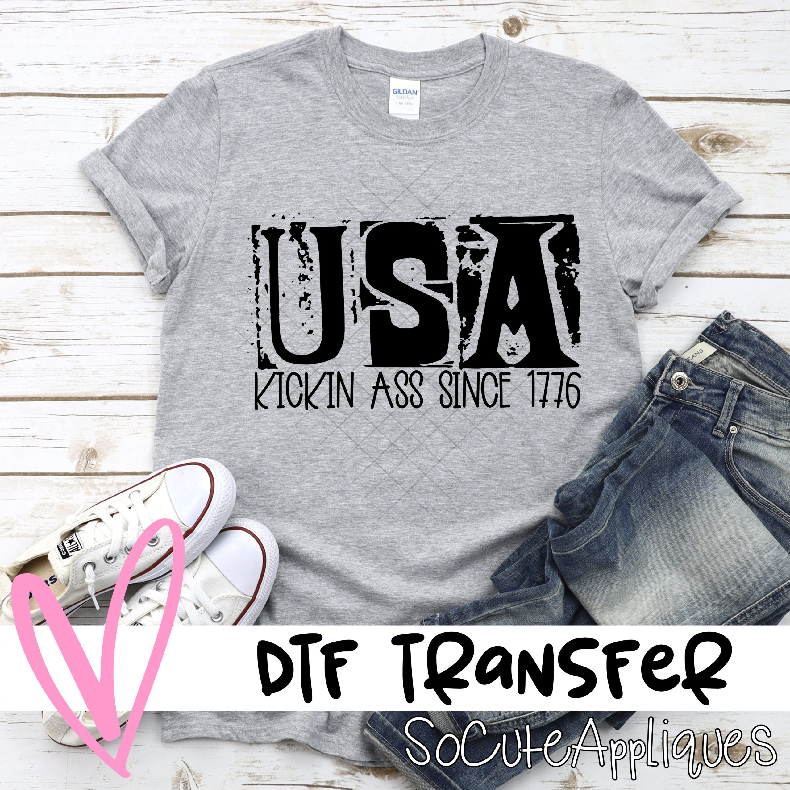 USA kickin ass BLOCK *DTF* Transfer