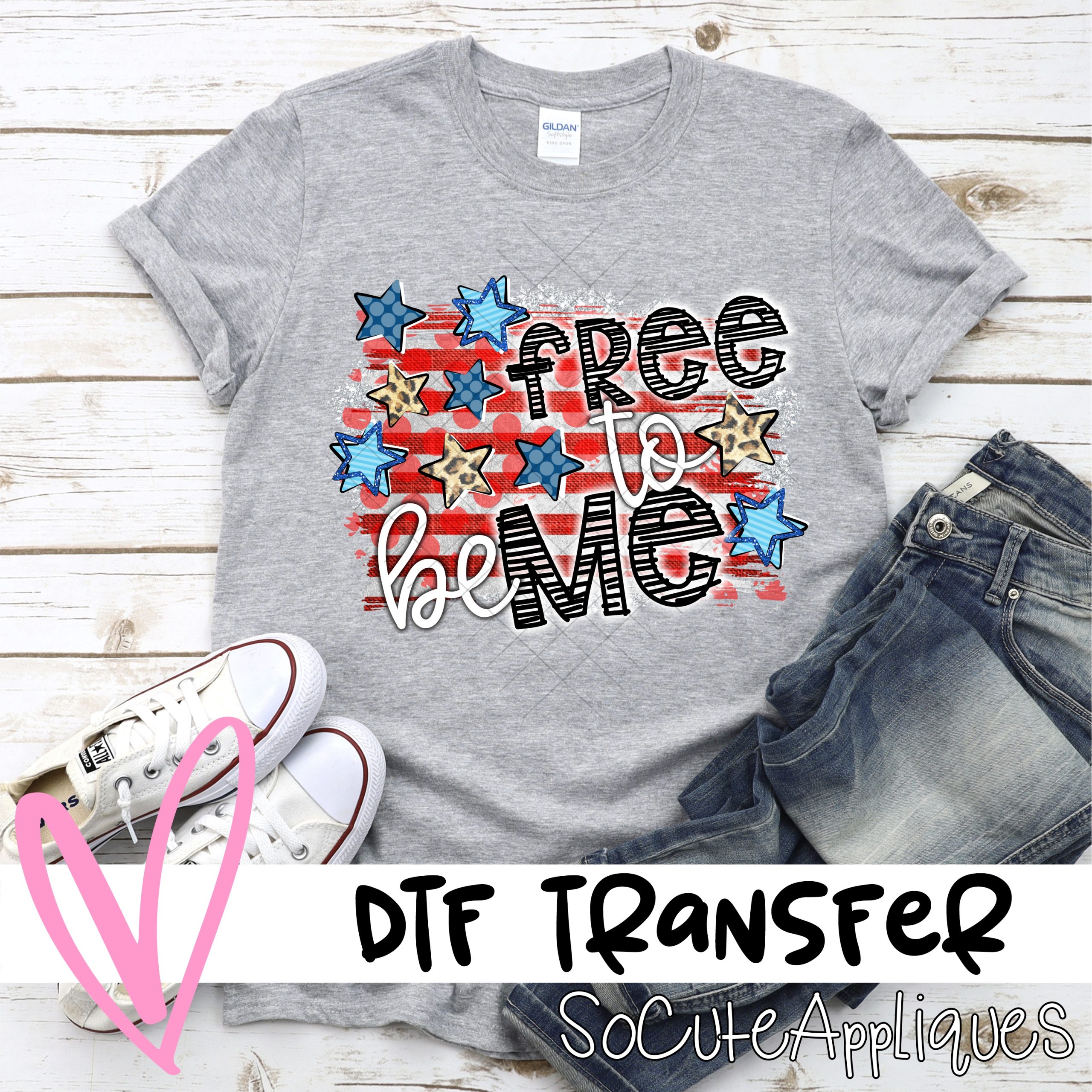 Free to be me on stripes *DTF* Transfer