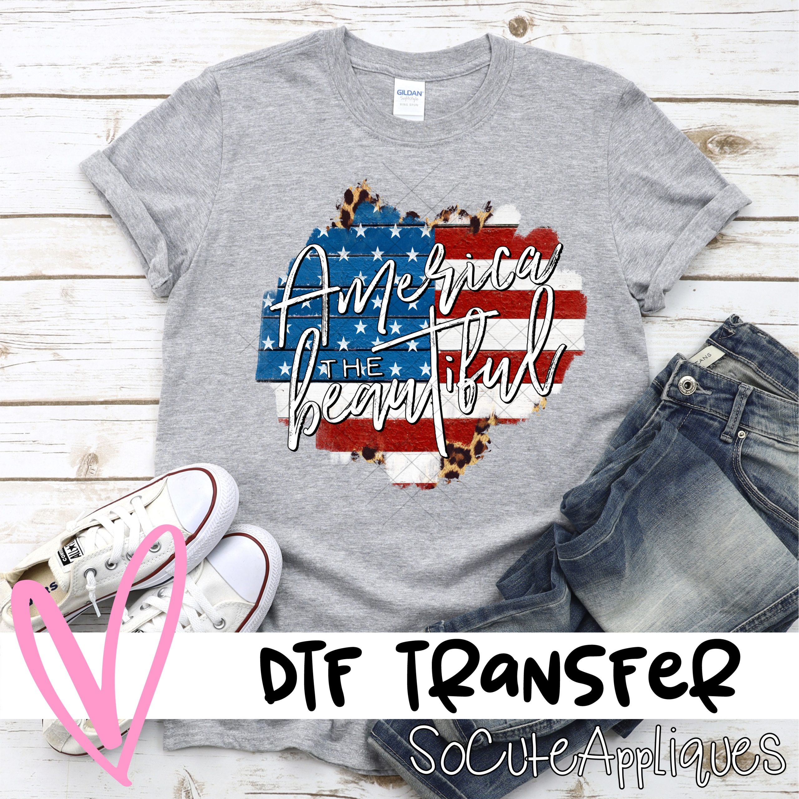 America the beautiful FLAG *DTF* Transfer – socuteappliques.net