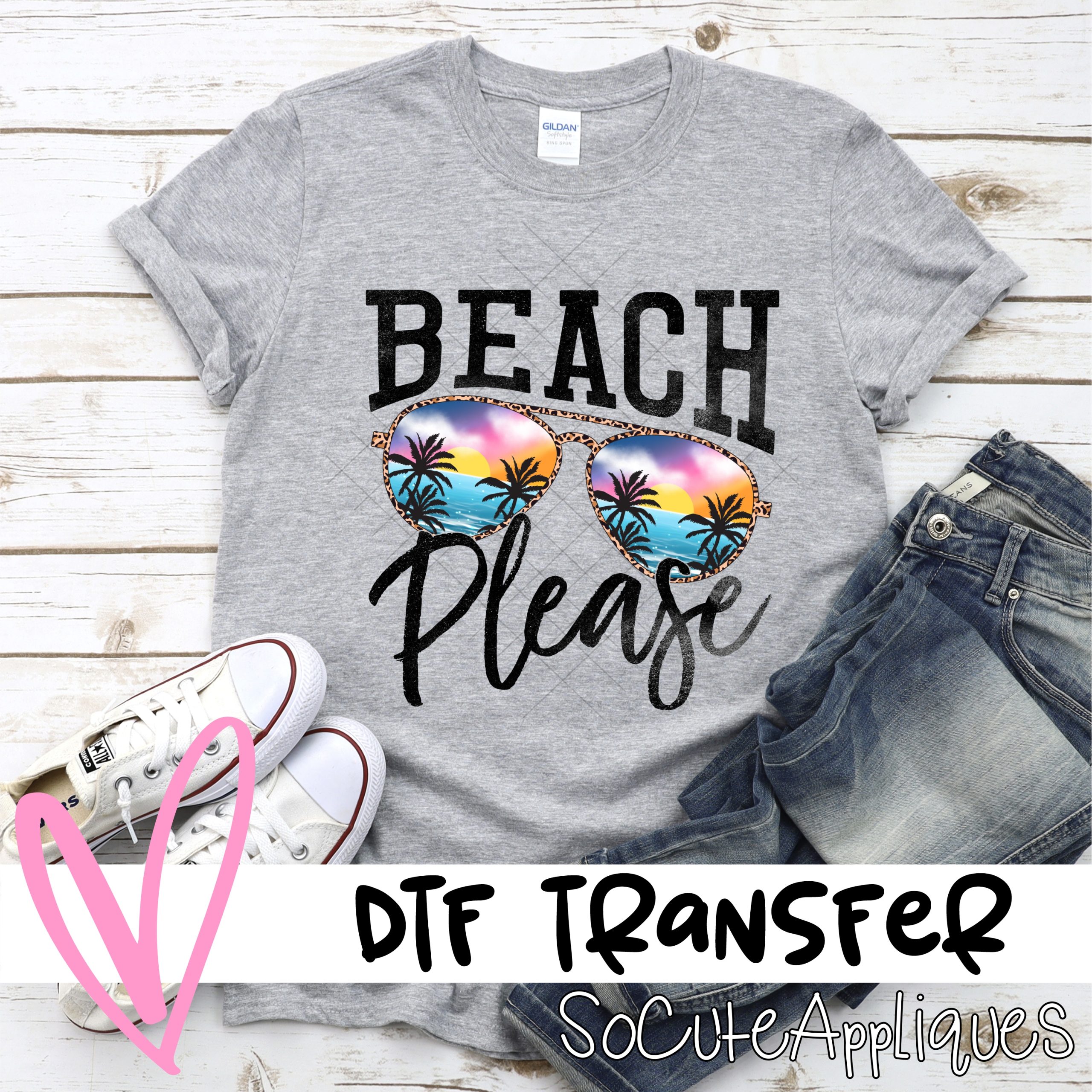 Beach please sunglasses *DTF* Transfer