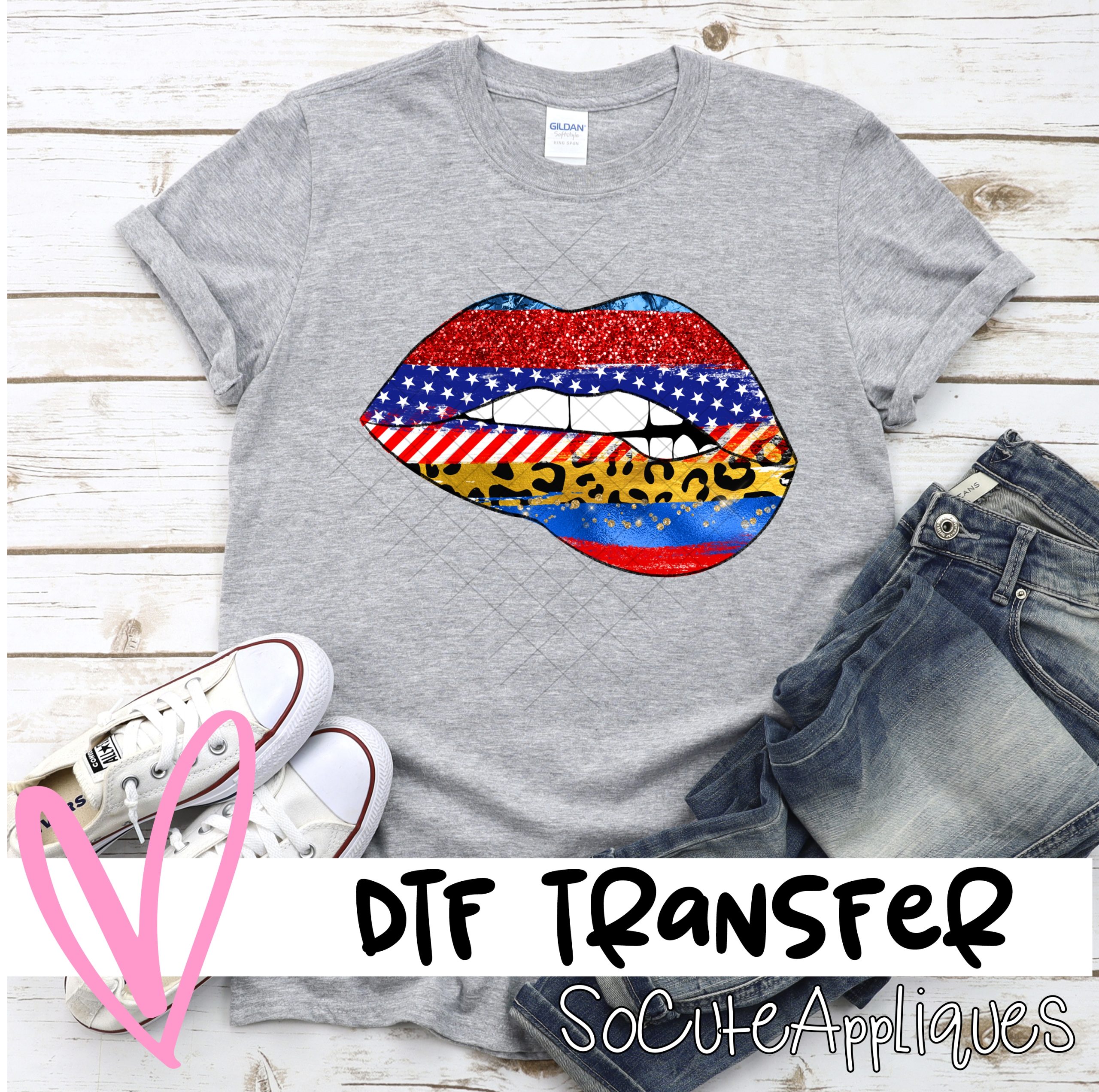 Patriotic lips *DTF* Transfer