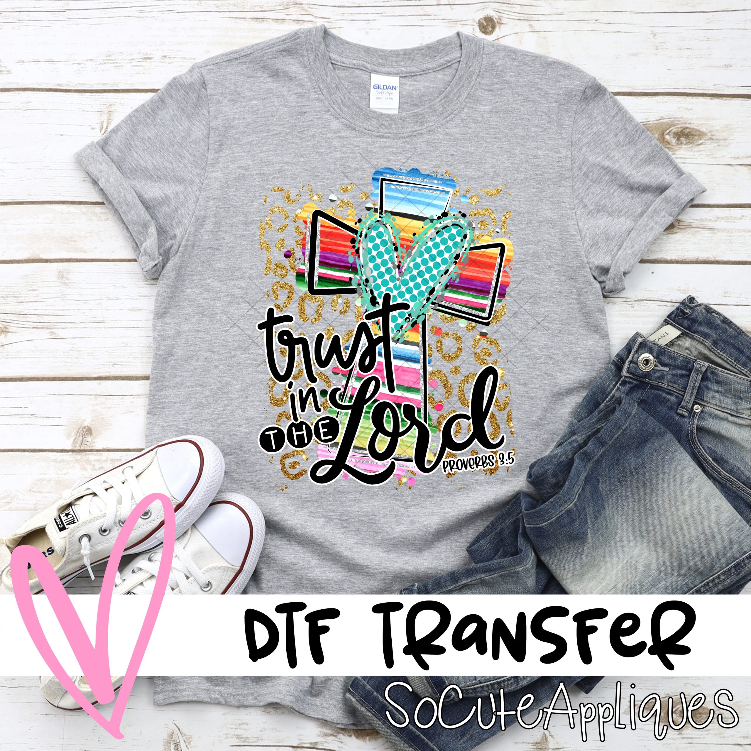 Trust in the lord Serape on leopard  *DTF* Transfer
